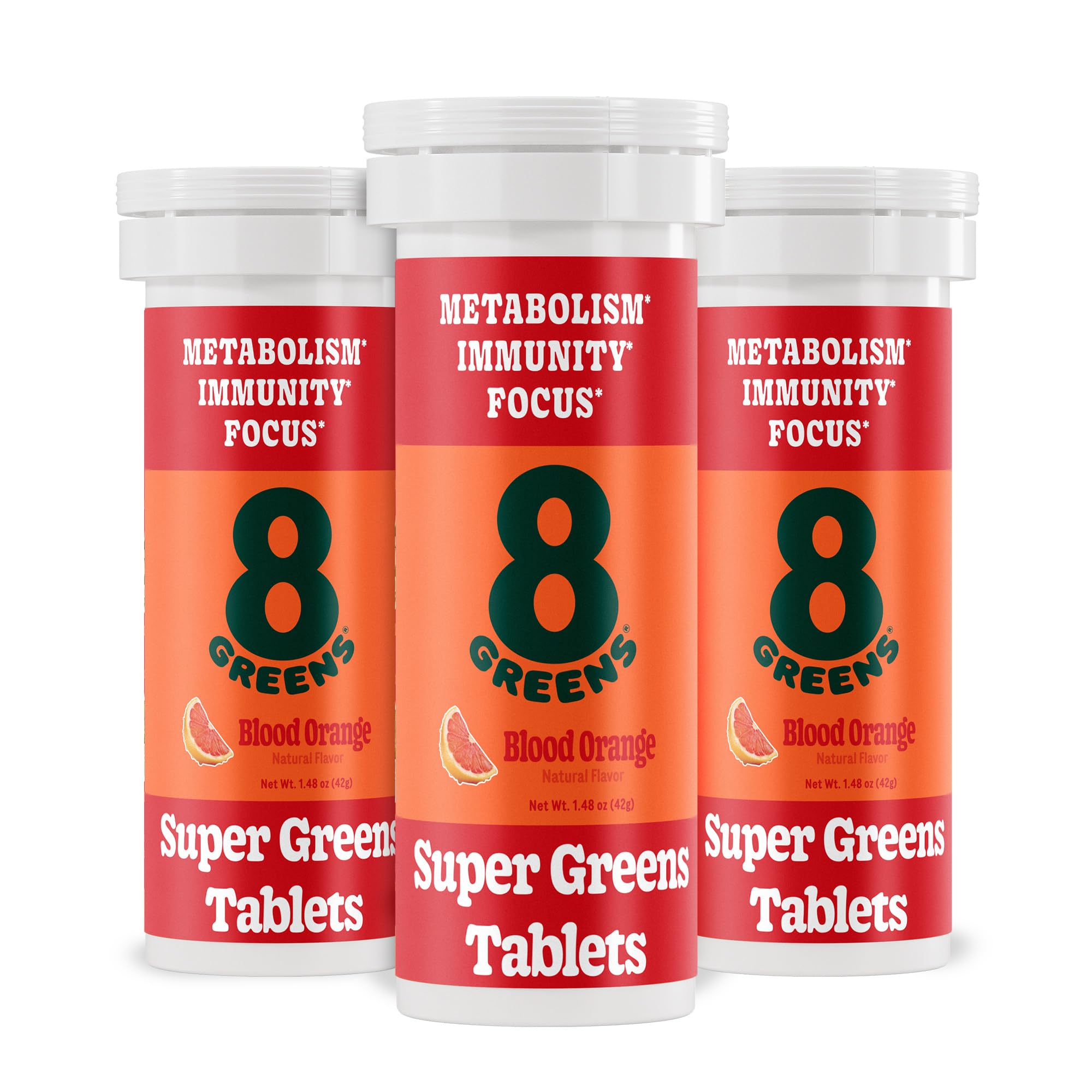 8Greens Supergreens Tablets | Super Greens Powder Superfood Tablet, Metabolism Immunity & Focus, Daily Greens Effervescent Tablets, Organic: Aloe Vera, Spirulina, Chlorella, Blood Orange, 30 Servings 8Greens buy supplements canada