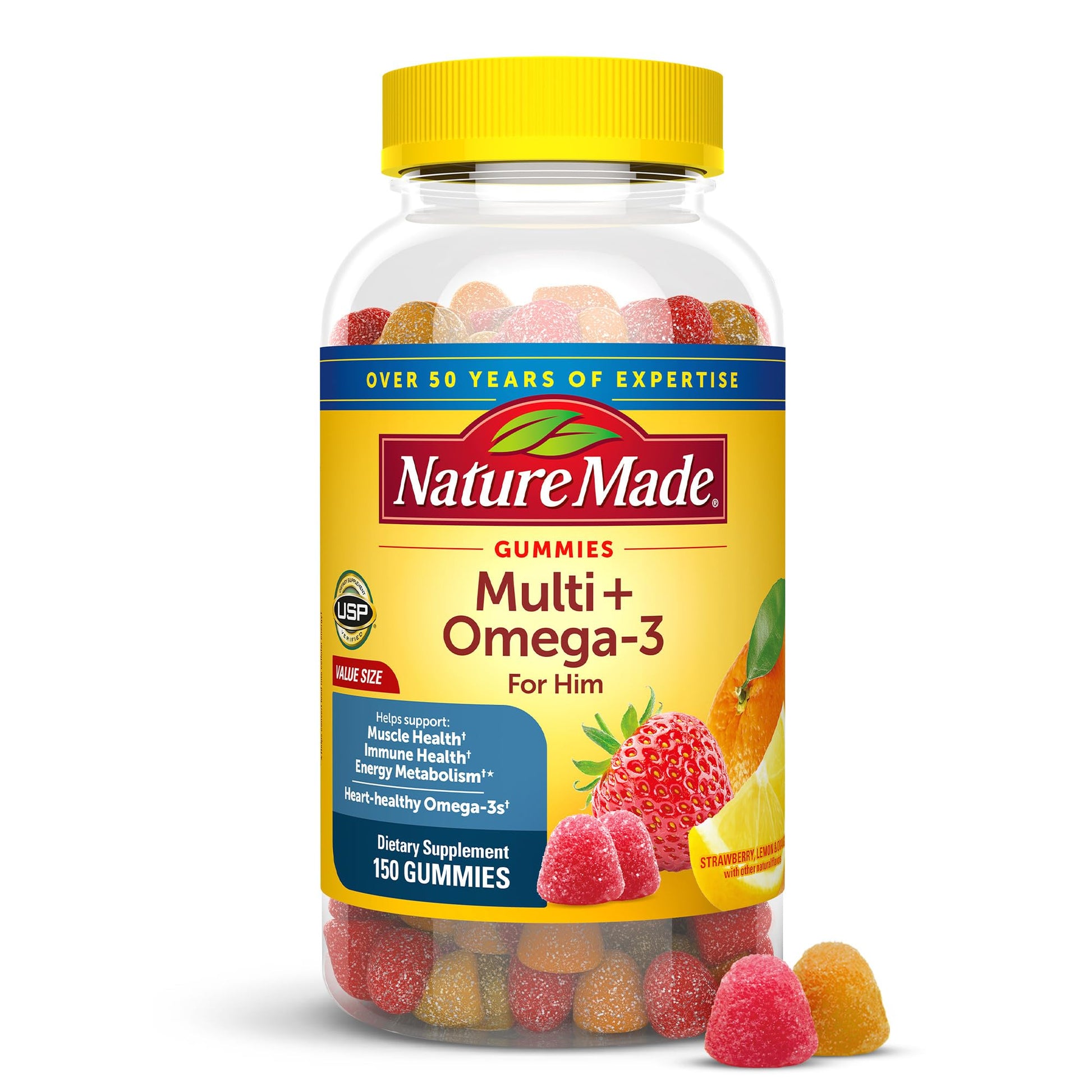 Nature Made Mens Multivitamin Gummies with Omega-3, Mens Gummy Multivitamins for Daily Nutritional Support, 150 Gummy Vitamins and Minerals Nature Made buy supplements canada