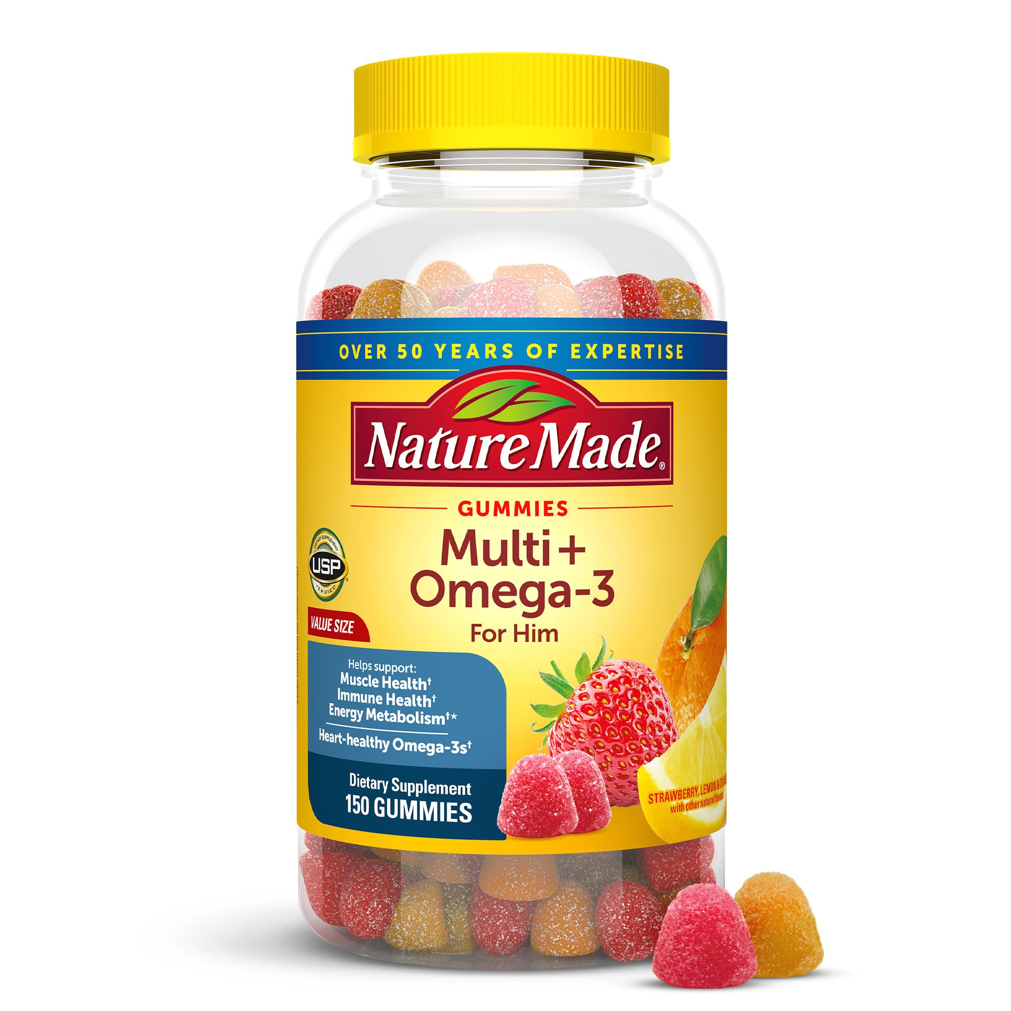 Nature Made Mens Multivitamin Gummies with Omega-3, Mens Gummy Multivitamins for Daily Nutritional Support, 150 Gummy Vitamins and Minerals Nature Made buy supplements canada