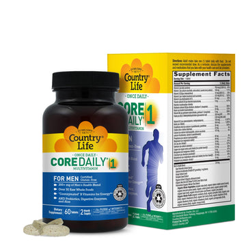 Country Life Core Daily-1 for Men - Multivitamin with Probiotics, Saw Palmetto, Pumpkin Seed Extract, and Coenzymated B Vitamins - Gluten-Free and Vegetarian - 60 Tablets Country Life buy supplements canada