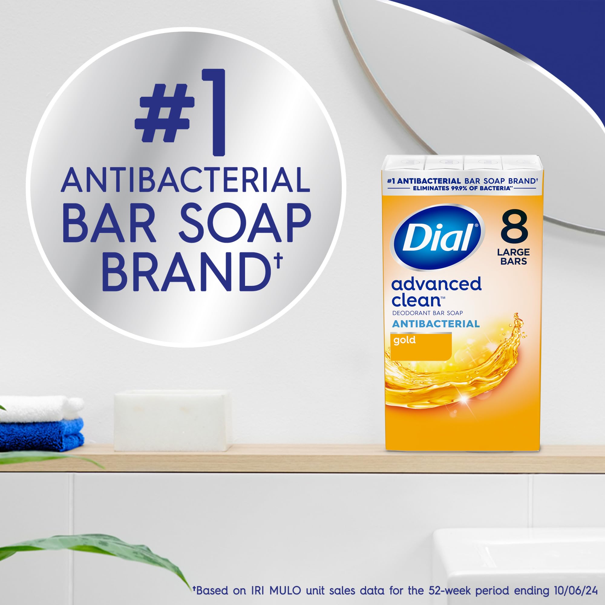 Dial Antibacterial Deodorant Bar Soap, Advanced Clean Gold, 4 Oz, 32 Bars, Round the Clock Odor Protection Dial buy supplements canada