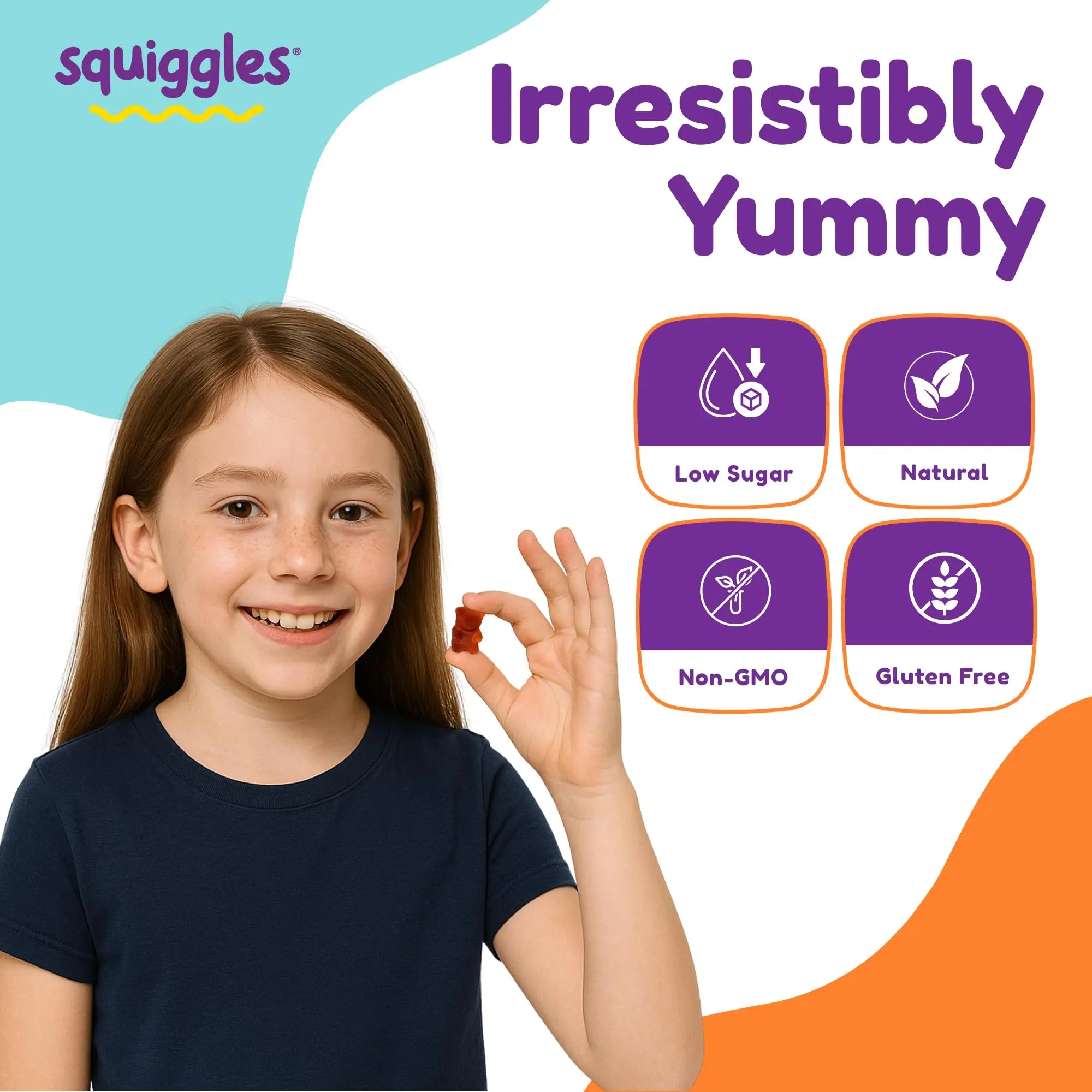 Squiggles Kids Multivitamin + Iron Gummies - Low Sugar Gummy Vitamins with Iron Supplements for Kids Squiggles buy supplements canada