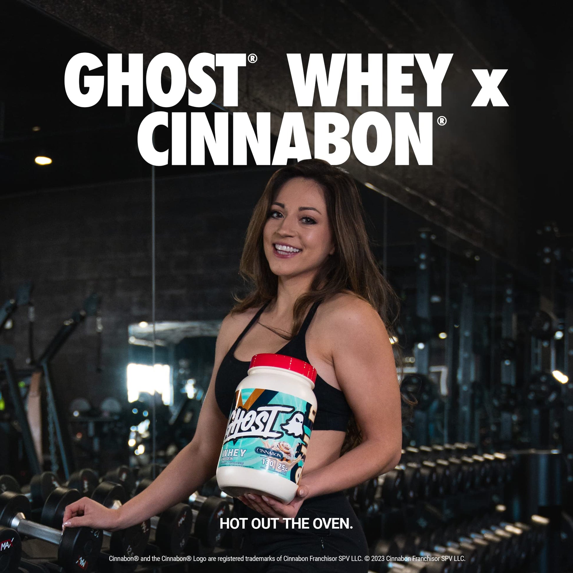 GHOST Whey Protein Powder, Cinnabon - 2LB Tub, 25G of Protein - Cinnamon Roll Flavore GHOST buy supplements canada