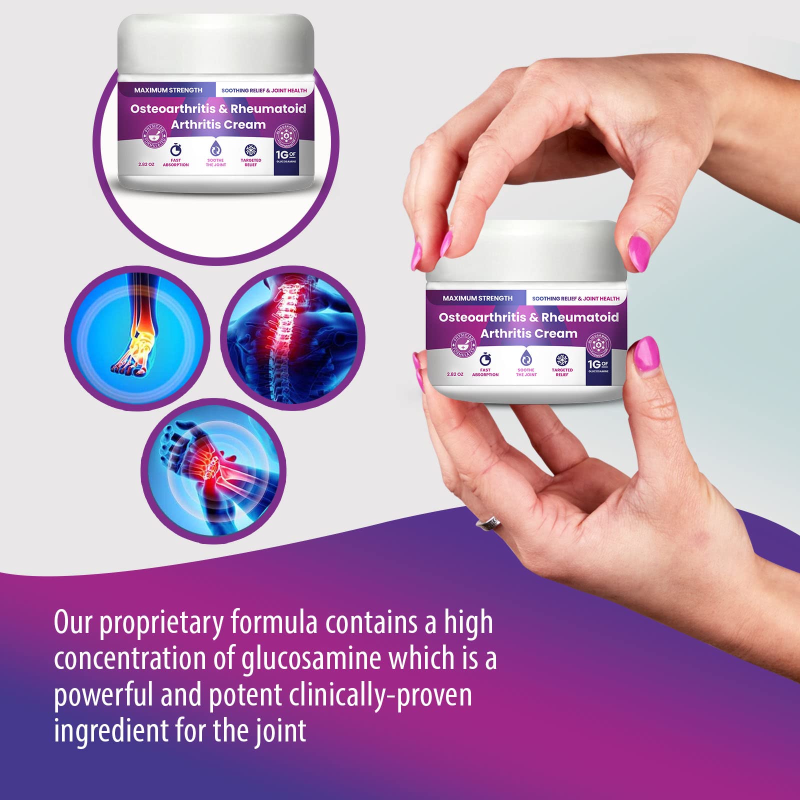 Osteoarthritis And Rhematoid Arthritis Cream By PMT – Soothing Relief For Your Knees and Hands. Includes 1 Gram Of Glucosamine; Arnica, Arginine, Glucosamine, Aloe - Cooling relief for Hands and Knees M PAIN MANAGEMENT TECHNOLOGIES buy supplements canada