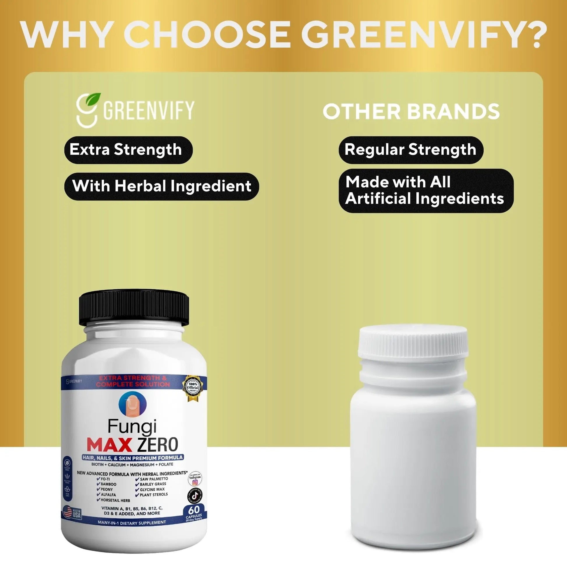 GREENVIFY Fungi Max Zero Hair, Nails & Skin Supplement. (1) GREENVIFY buy supplements canada