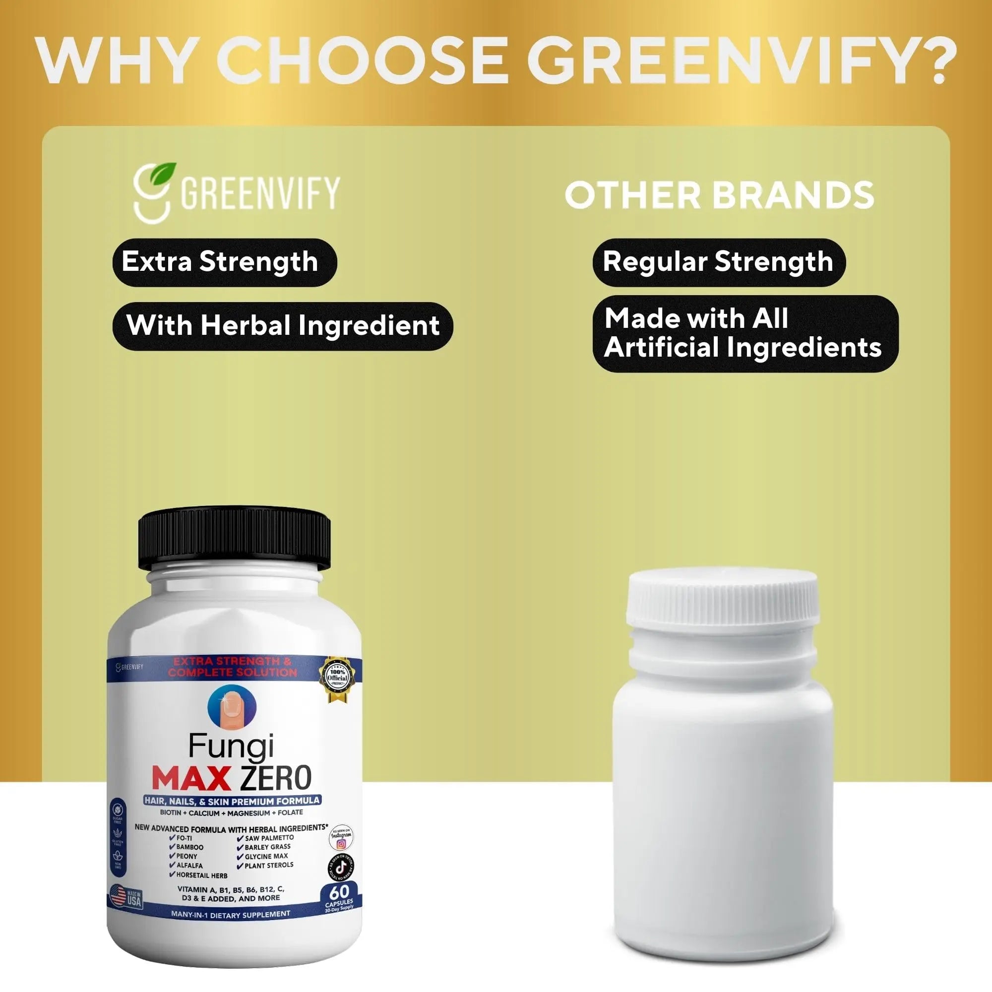 GREENVIFY Fungi Max Zero Hair, Nails & Skin Supplement. (1) GREENVIFY buy supplements canada