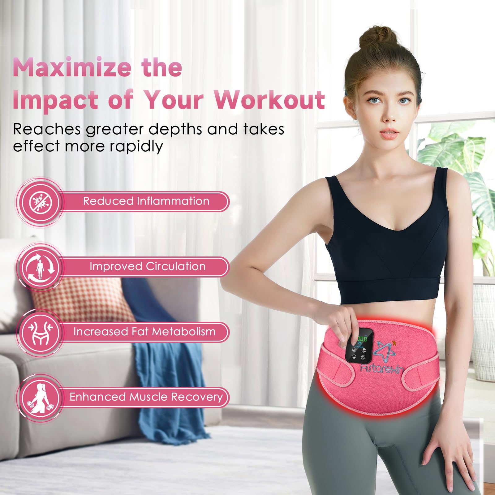 Red Light Therapy Belt Pad: Near Infrared Lamp Pain Relief 156 LEDs Wrap Body Heating Pads Astarexin buy supplements canada