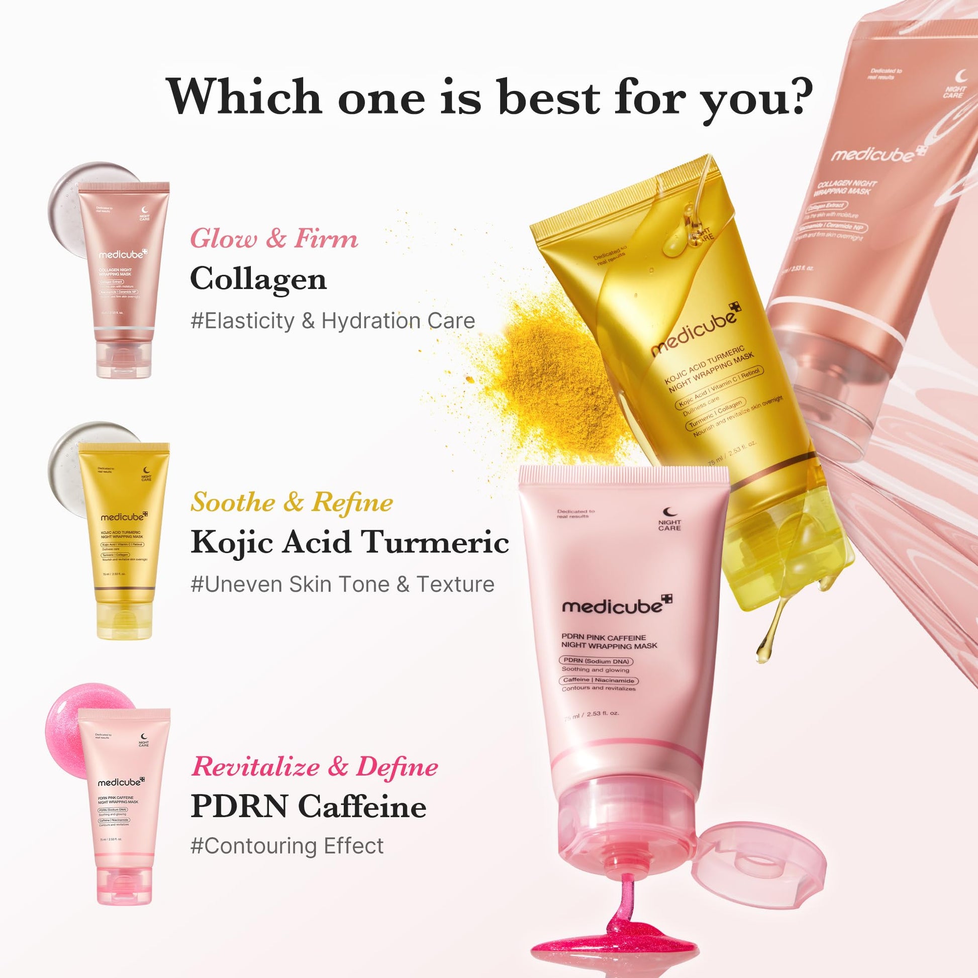 medicube Wrapping Mask PDRN Caffeine Overnight Peel Off Facial Mask | Firming, Depuffing & Hydration | Caffeine, Collagen For Refined, Glass Skin & Face Contour Support | Korean Skin Care, 2.53 fl.oz medicube buy supplements canada