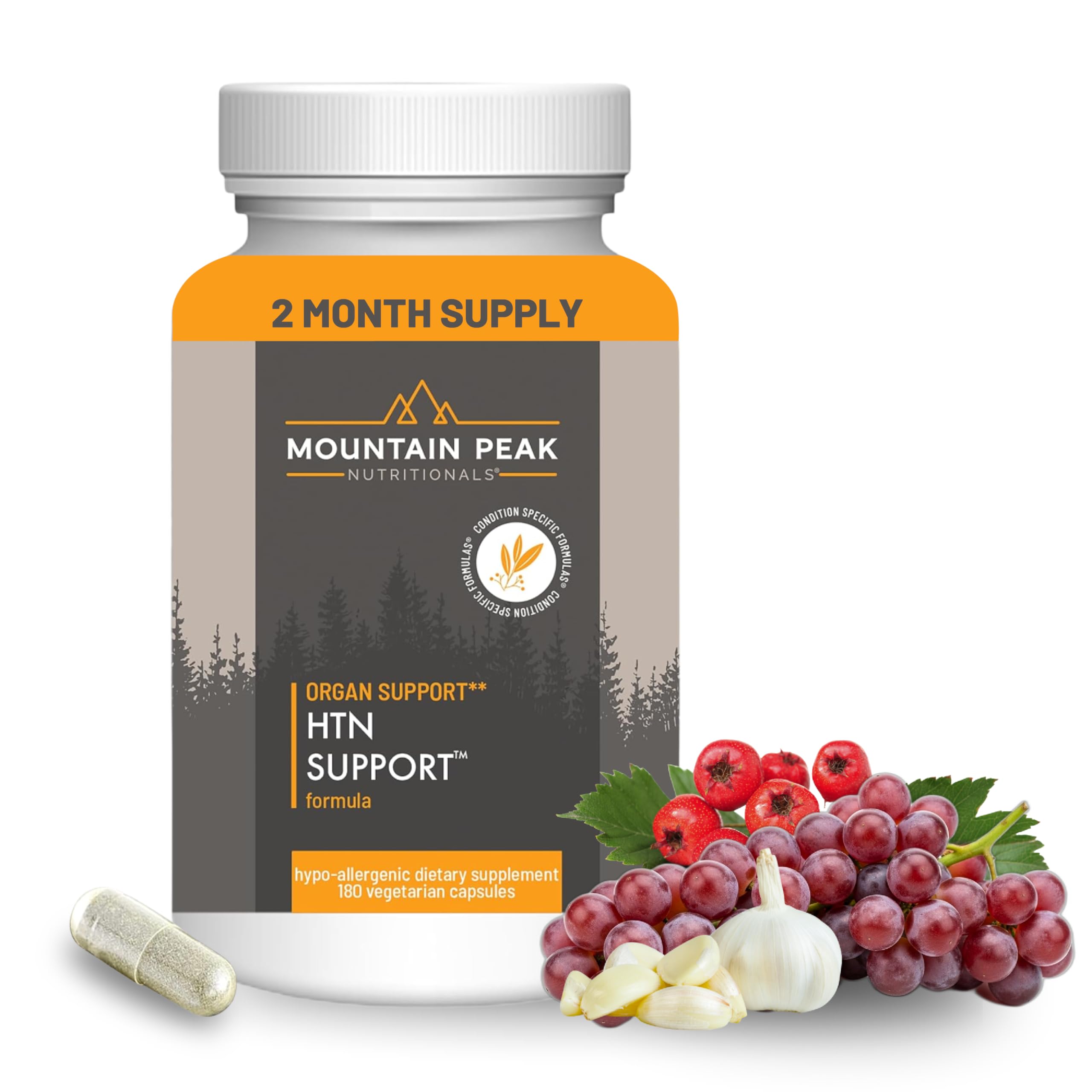 Mountain Peak Nutritionals HTN Blood Pressure Support Supplement for Heart & Circulation Health - Advanced Cardiovascular Formula with Rauwolfia, Hawthorn Berry, & Magnesium (180 Vegetarian Capsules) Mountain Peak Nutritionals buy supplements canada