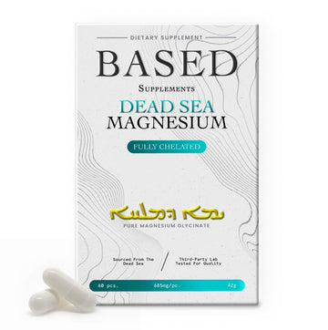 Based Dead Sea Magnesium | Pure Magnesium Glycinate | Support Stress Relief, Sleep, Heart Health, Nerves, Muscles, and Metabolism | 60 Capsules Based Supplements buy supplements canada