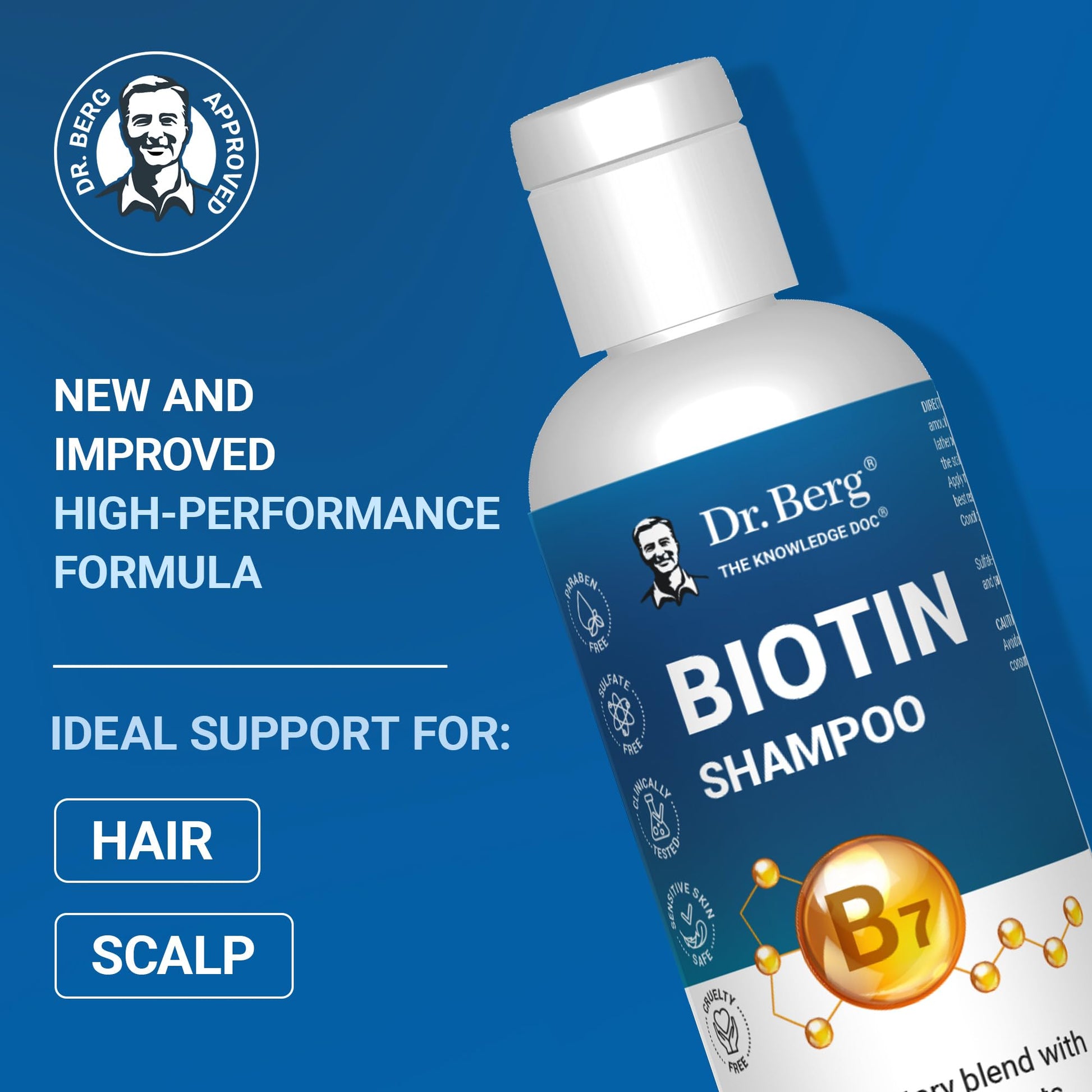 Dr. Berg Biotin Shampoo for Men & Women (Improved High-Performance Formula) - Independently Tested & Certified Paraben- Sulfate- & Silicone-Free - Infused w/Biotin, Argan Oil & Botanicals - 8 Fl oz Dr. Berg Nutritionals buy supplements canada