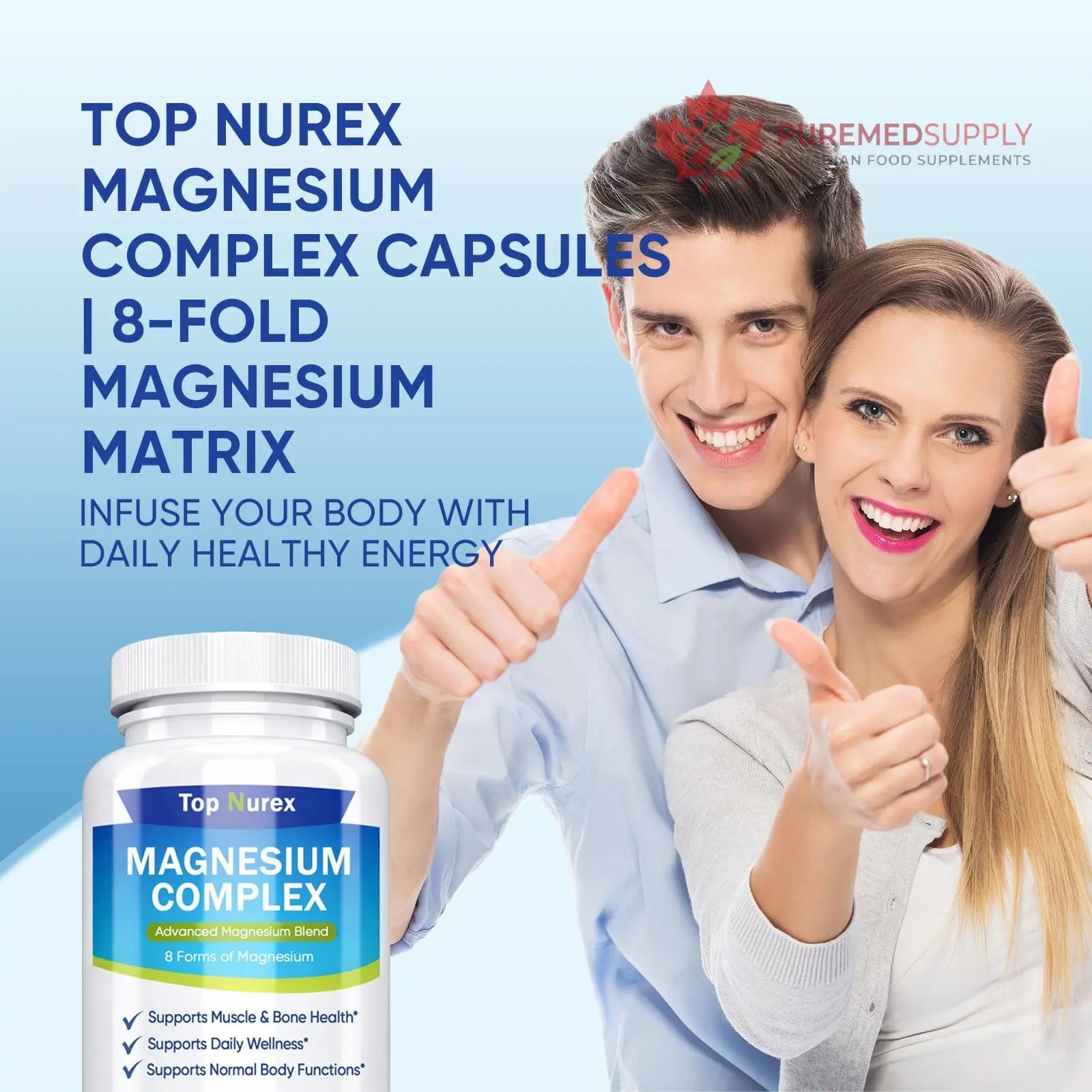 Top Nurex Magnesium Complex 1000 mg, 8-Source Magnesium Blend with Glycinate, Citrate, Malate & Taurate, Vegan Non-GMO Formula, 90 Capsules Kunnozz buy supplements canada