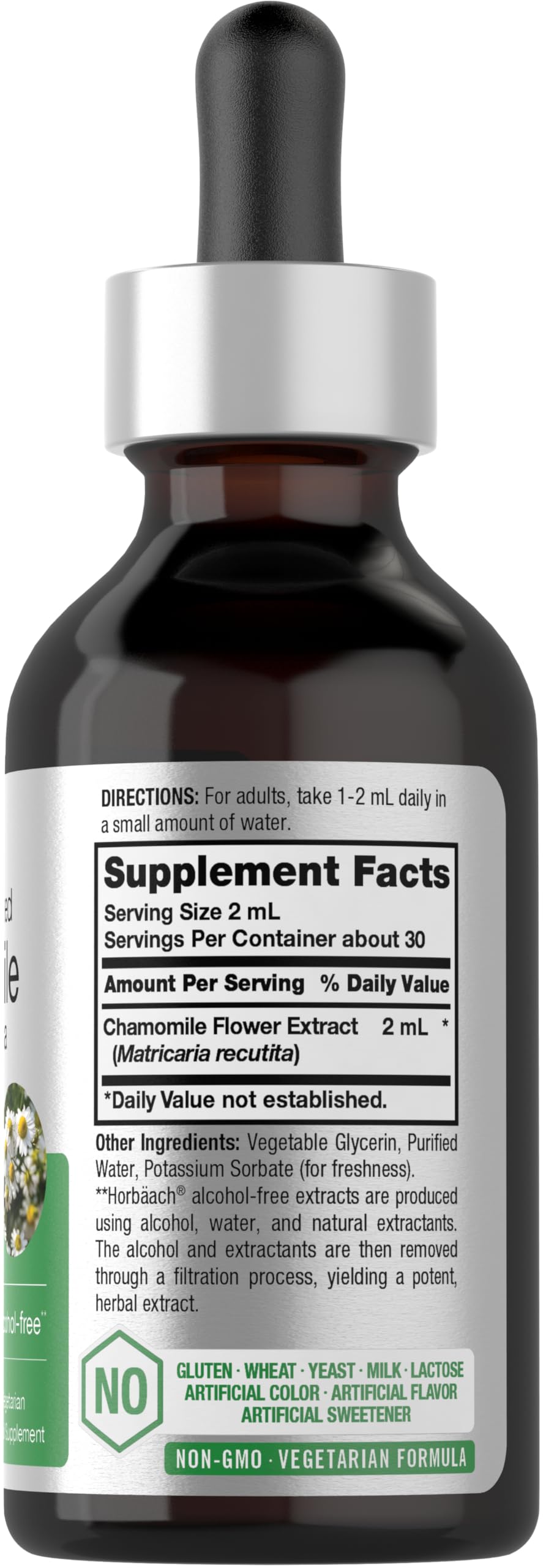 Chamomile Extract Liquid | 2 fl oz | Alcohol Free Supplement | Vegetarian, Non-GMO Horbäach buy supplements canada