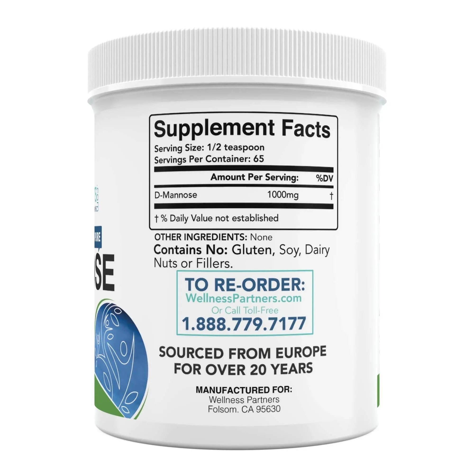 Now New UTI-Slip D Mannose Non GMO Organic Source Powder 65g jar WellnessPartners buy supplements canada