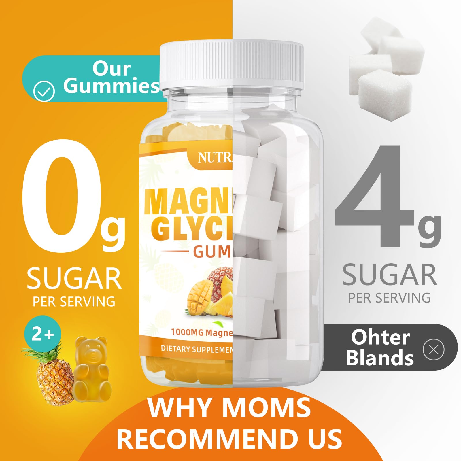 Magnesium Glycinate Gummies 1000mg with Magnesium L-Threonate,Chelated Magnesium Potassium Complex Supplement with VitD, B6, CoQ10, Calcium,Supports for Memory, Calm, Nutravita buy supplements canada