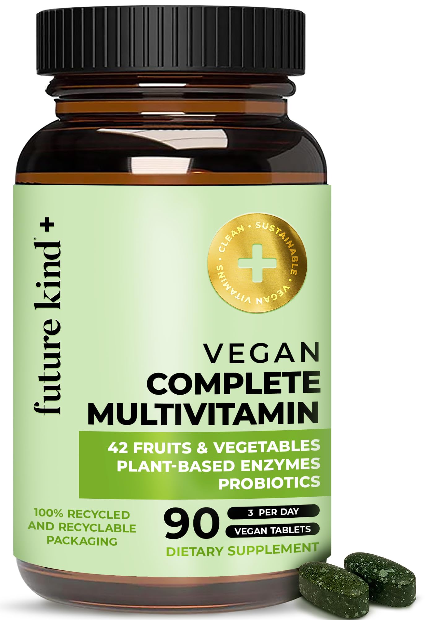 Future Kind Vegan Multivitamins Complete - 42-in-1 Vegan Multivitamins for Women & Men with Enzymes, B12, Zinc, & Probiotics for Digestion Future Kind buy supplements canada