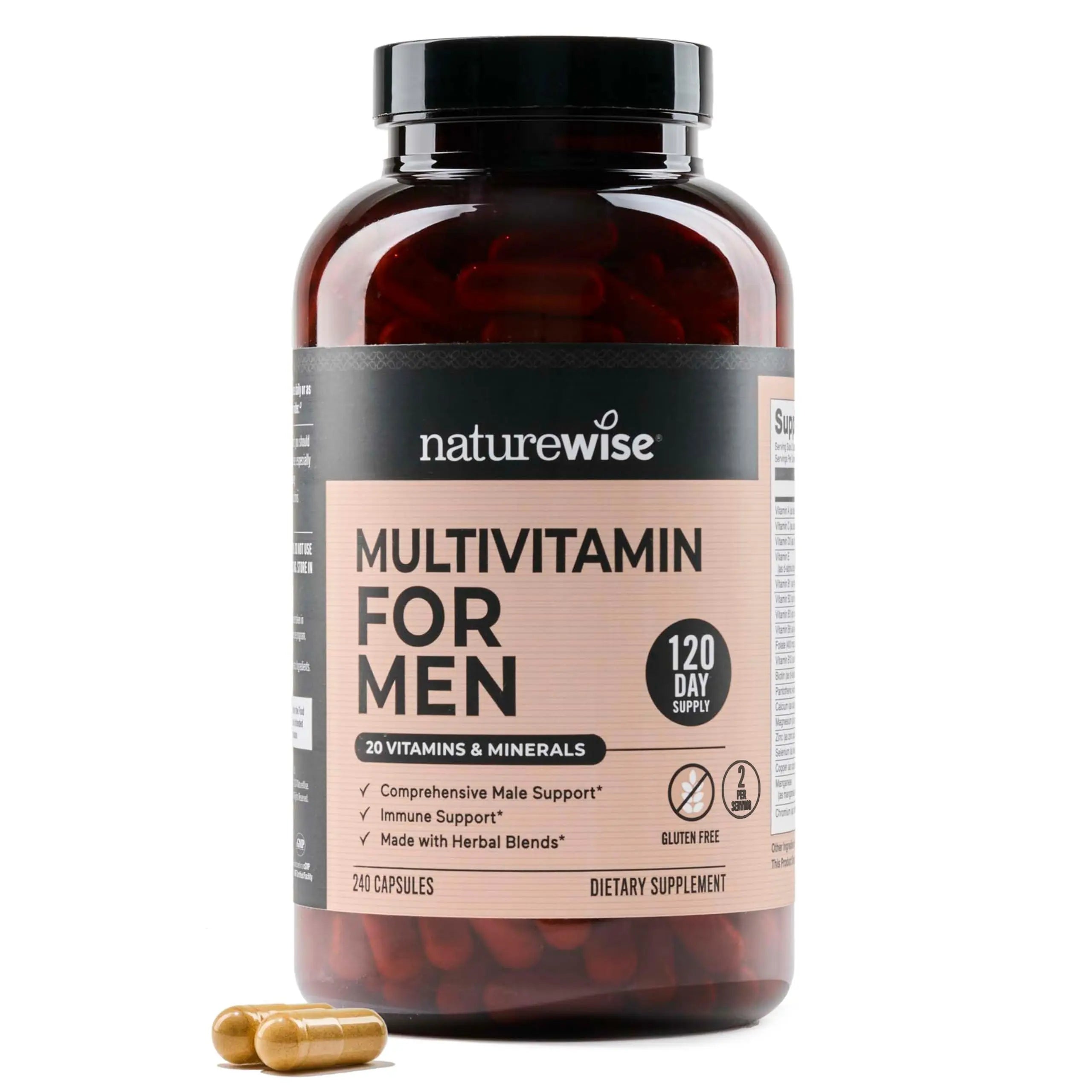 NatureWise Multivitamin for Men - Daily Male Support - Minerals & Herbs for Energy, Performance, Immunity - with Vitamin A, C, D, B-Complex NatureWise buy supplements canada