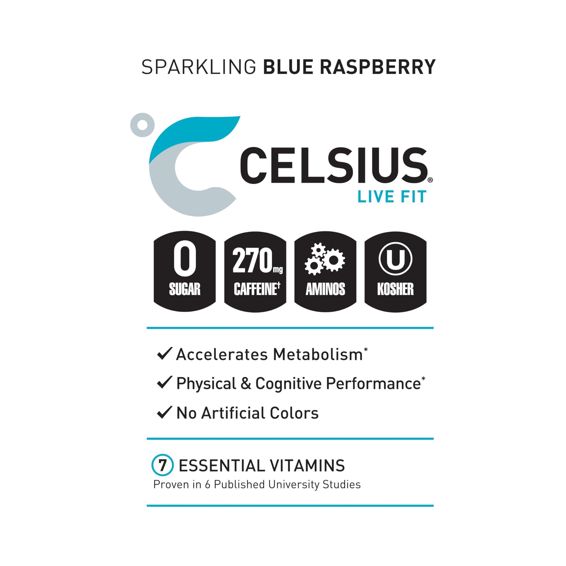 CELSIUS ESSENTIALS, Sparkling Blue Crush, Performance Energy Drink 16 Fl Oz (Pack of 12) CELSIUS buy supplements canada