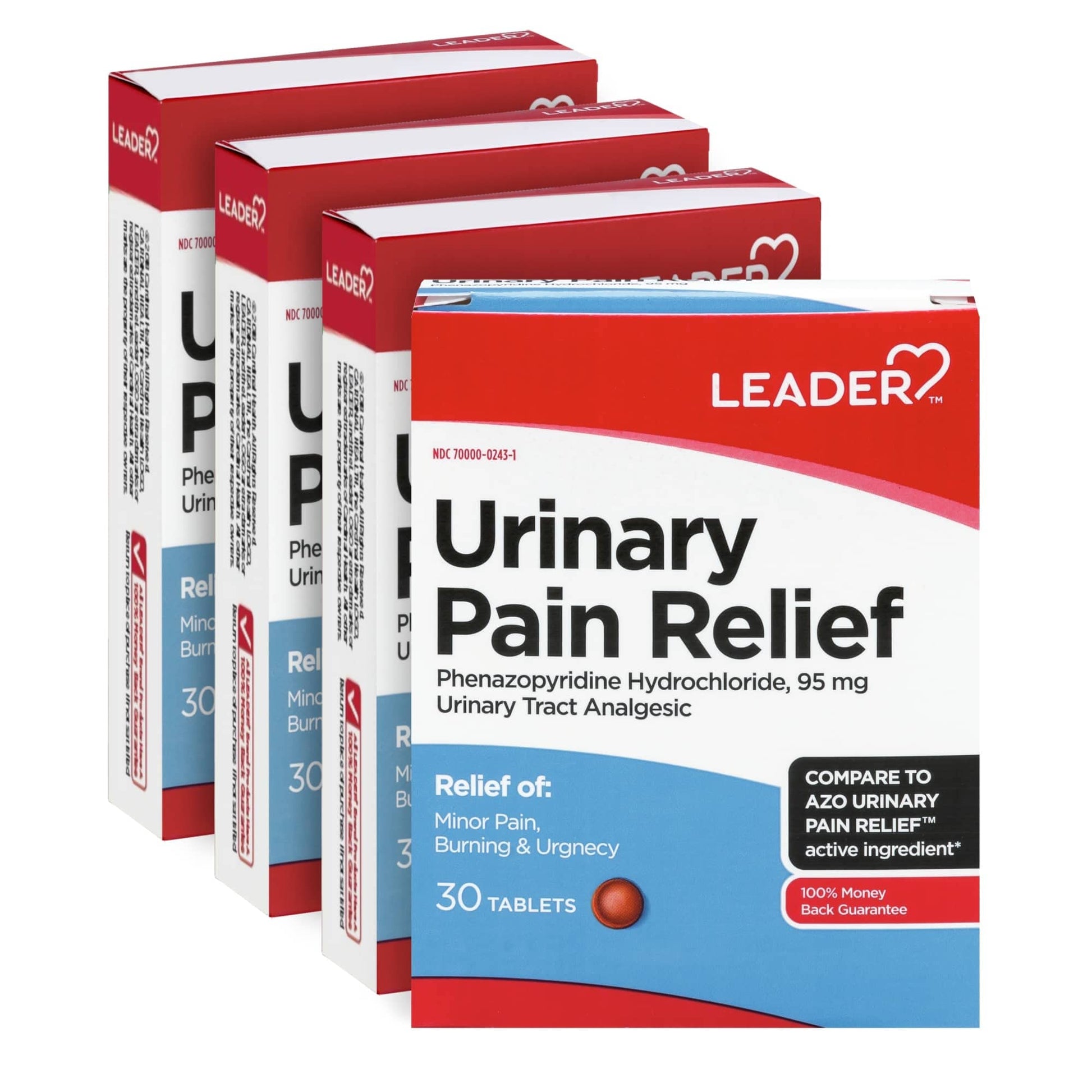 LEADER Urinary Maximum Strength, Fast Action for Burning & Urgency, Phenazopyridine Hydrochloride 95 mg, 30 Tablets, 4-Pack Leader buy supplements canada