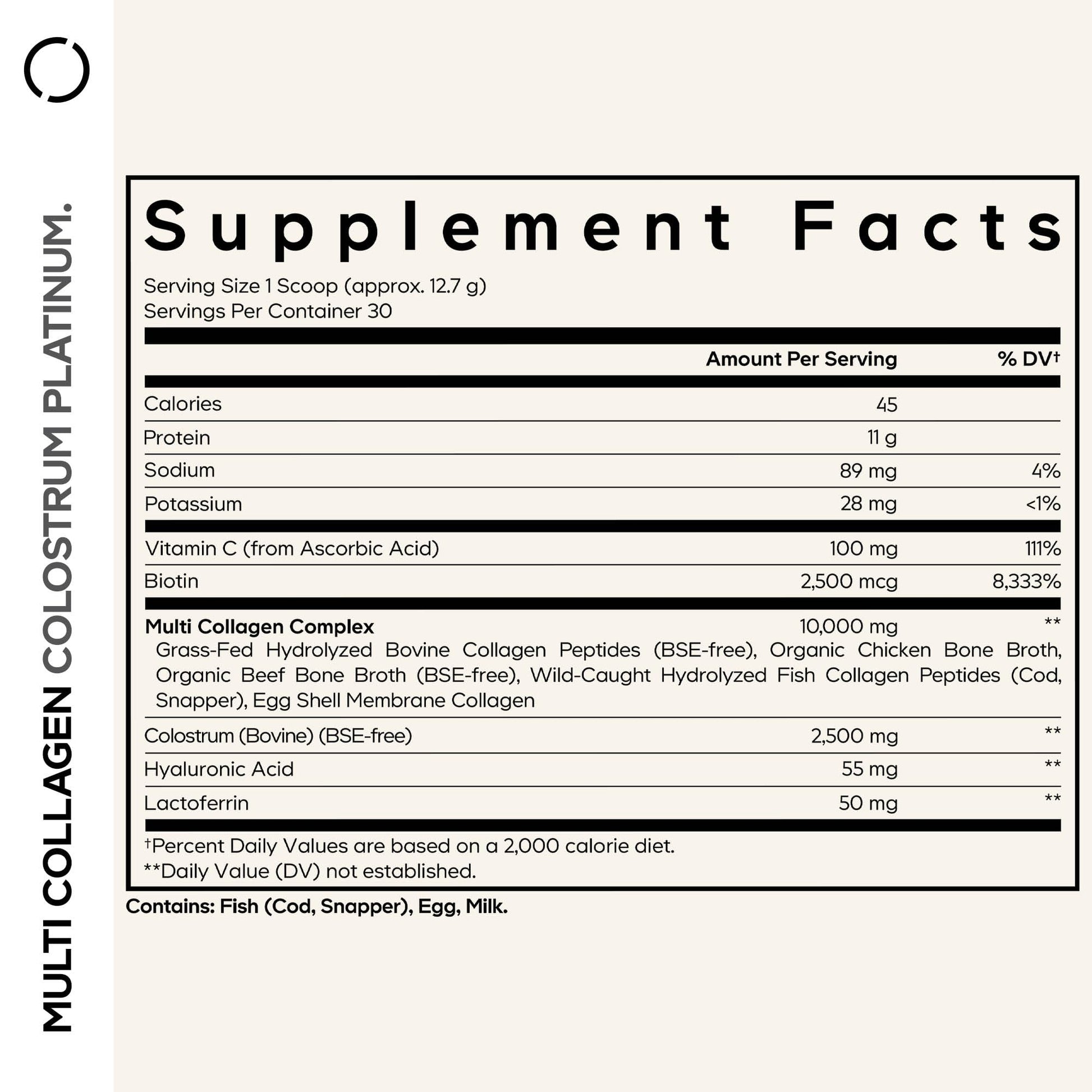 Codeage Multi Collagen Colostrum Powder Platinum - Hydrolyzed Grass-Fed Bovine Collagen Peptides, Grass-Fed Bovine Colostrum Supplement, Vitamin C, Biotin, Hyaluronic Acid, Lactoferrin - 13.4 Oz. Codeage buy supplements canada
