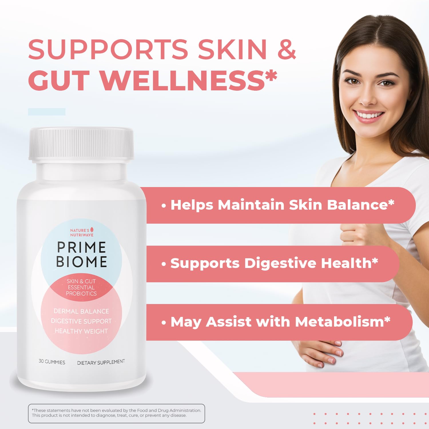 Nature’s NutriWave PrimeBiome Probiotic Gummies – Plant-Based Blend with Inulin, Lion’s Mane, Ginger & More– Non-GMO, No Stimulants, GMP Certified – 30 Gummies, 3 Month Supply Nature’s NutriWave buy supplements canada