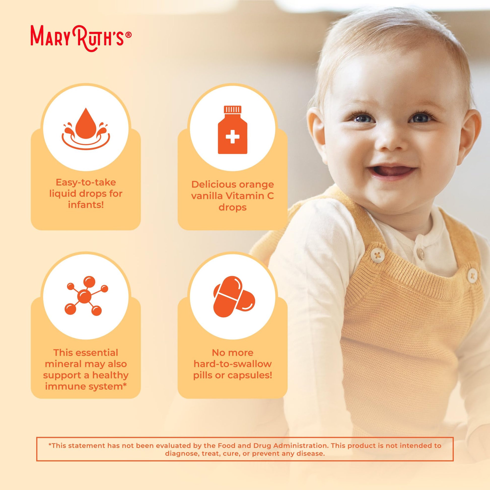 MaryRuth Organics Infant & Baby Vitamin C Supplement | USDA Organic Vitamin C Liquid Drops for Infants | Ages 6-12 Months | Immune Support | Overall Health | Vegan | Non-GMO | Gluten Free | 2 Fl Oz MARYRUTH'S buy supplements canada