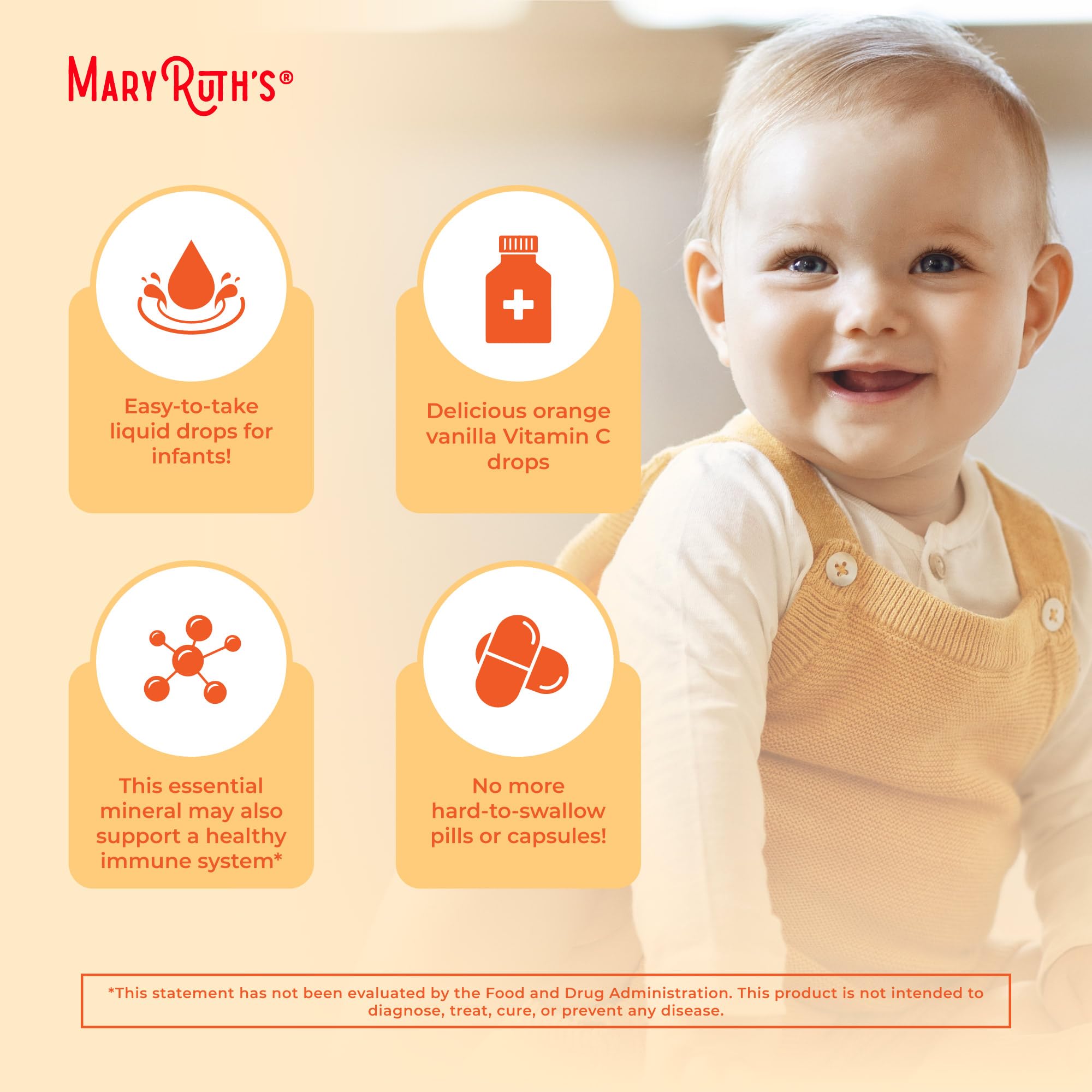 MaryRuth Organics Infant & Baby Vitamin C Supplement | USDA Organic Vitamin C Liquid Drops for Infants | Ages 6-12 Months | Immune Support | Overall Health | Vegan | Non-GMO | Gluten Free | 2 Fl Oz MARYRUTH'S buy supplements canada