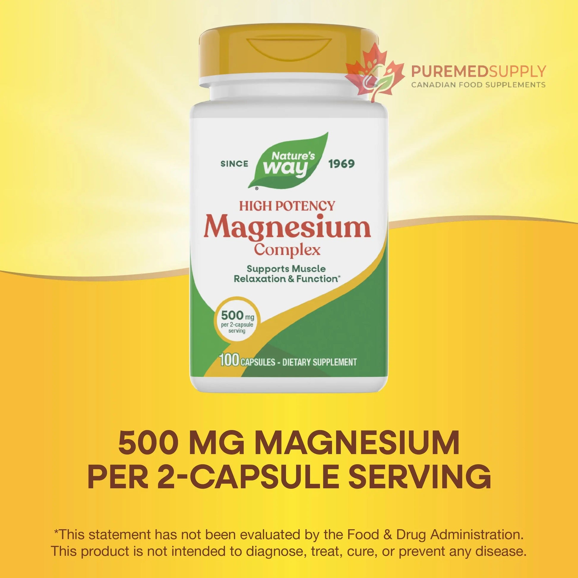 Nature's Way Magnesium Complex, Supports Muscle Relaxation*, Muscle Function*, Promotes a sense of Calm*, Magnesium Citrate and Oxide, 100 Capsules Nature's Way buy supplements canada