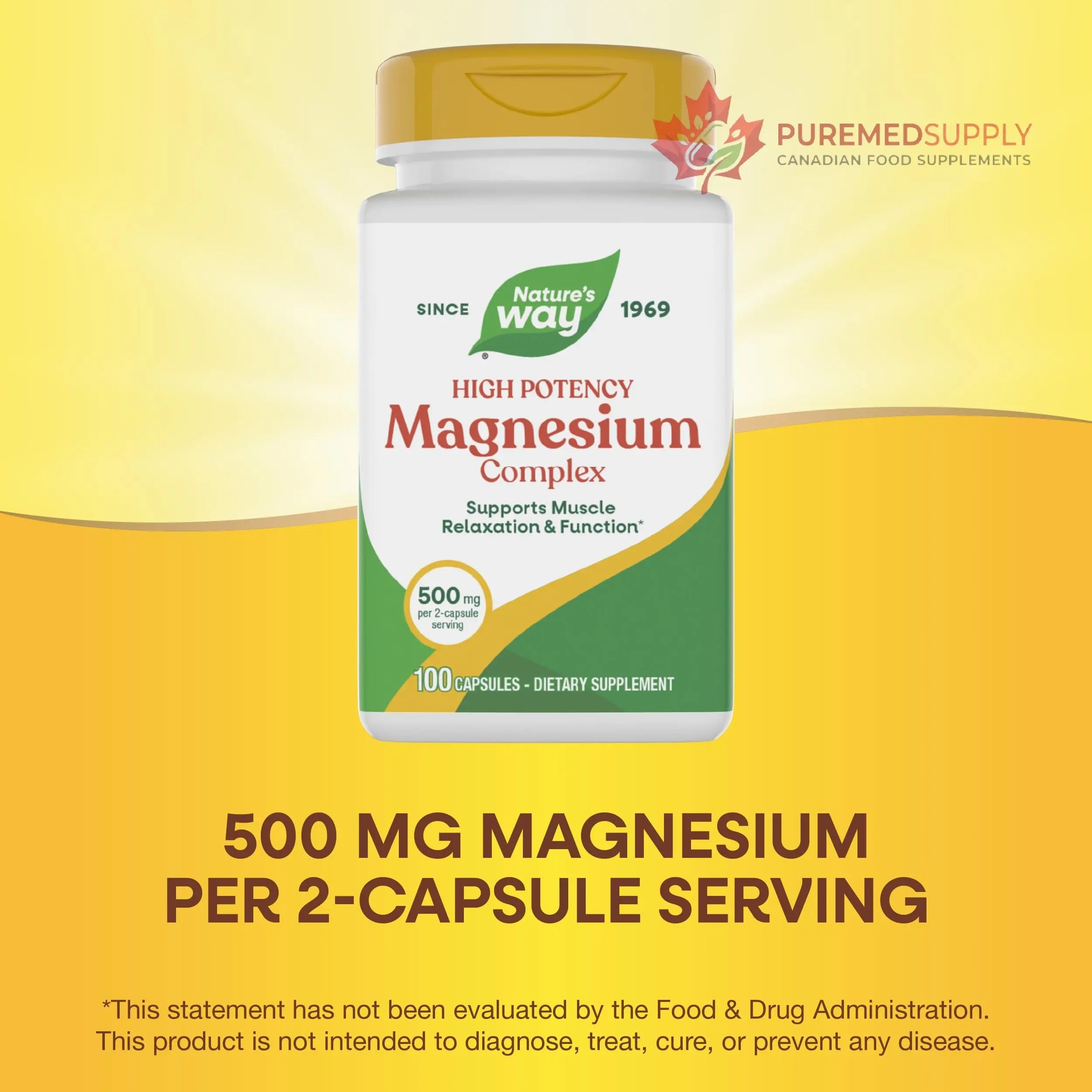 Nature's Way Magnesium Complex, Supports Muscle Relaxation*, Muscle Function*, Promotes a sense of Calm*, Magnesium Citrate and Oxide, 100 Capsules Nature's Way buy supplements canada