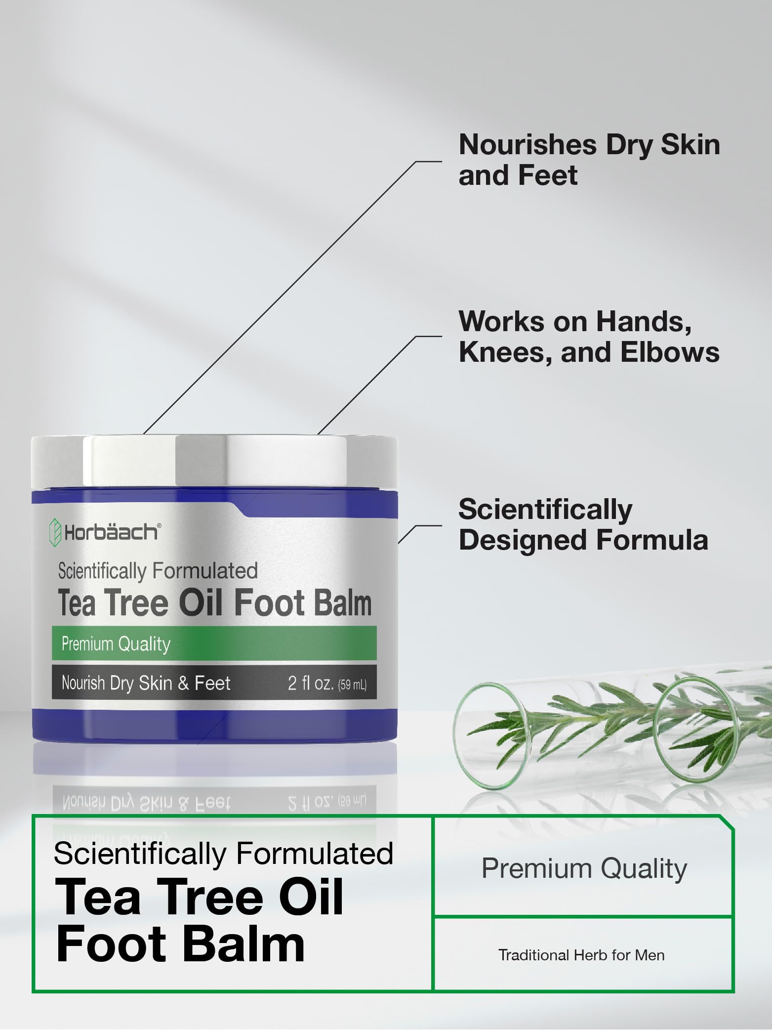 Tea Tree Oil Foot Balm | 2 oz | Moisturizes and Nourishes Dry Skin & Feet | Scientifically Horbäach buy supplements canada