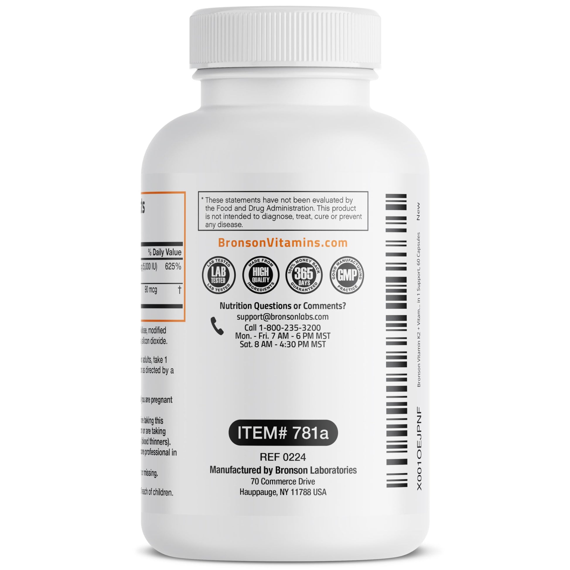 Bronson Vitamin K2 D3 (MK7) Supplement Non-GMO Formula Vitamin D3 5000IU (125 mcg) & 90 mcg K2 MK-7 Bronson buy supplements canada