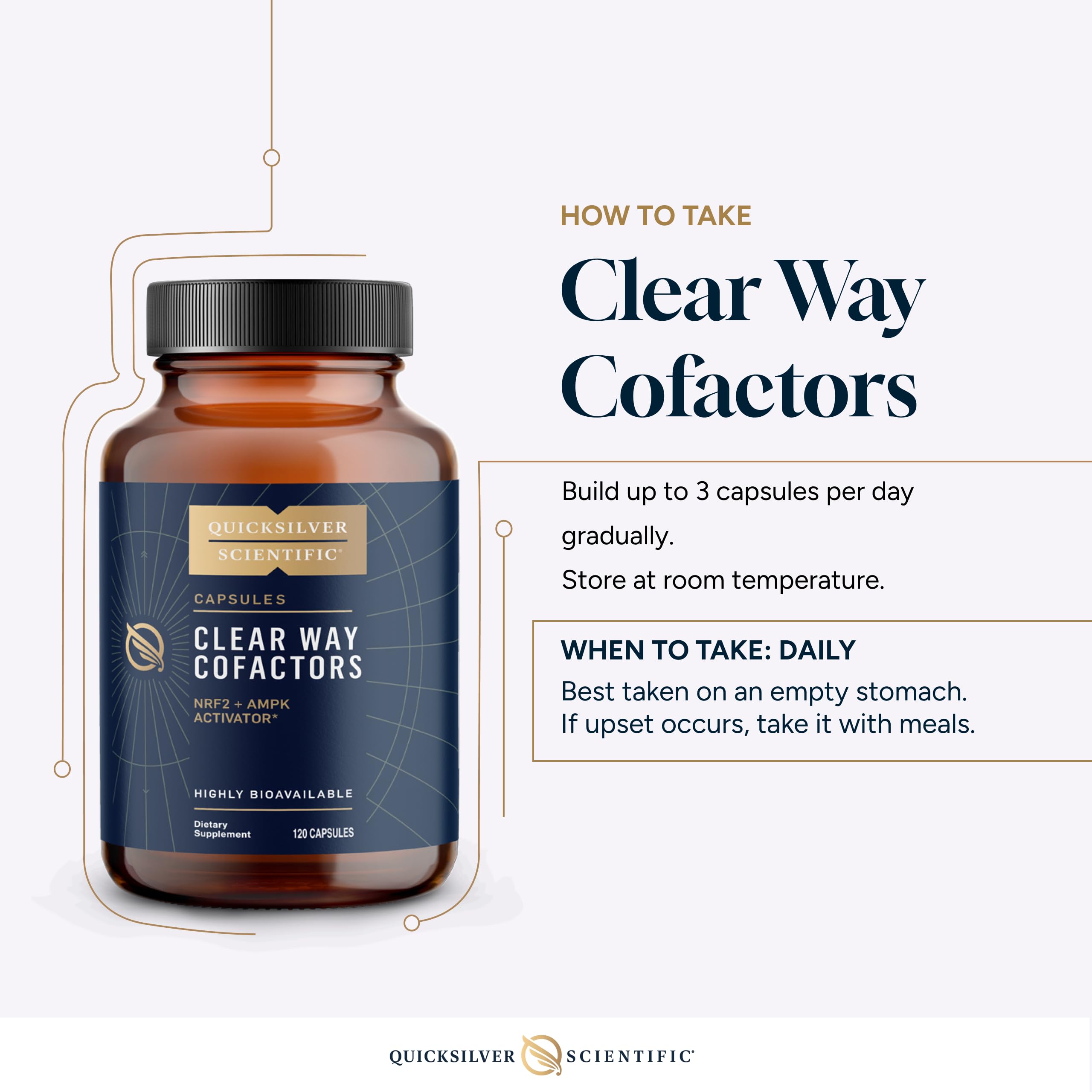 Quicksilver Scientific Clear Way Cofactors - Body Detox Cleanse Support with Vitamin B1, Dandelion Extract, Quercetin & Nattokinase Enzyme - Antioxidant Cleanse to Support Gut Health (120 Capsules) Quicksilver Scientific buy supplements canada