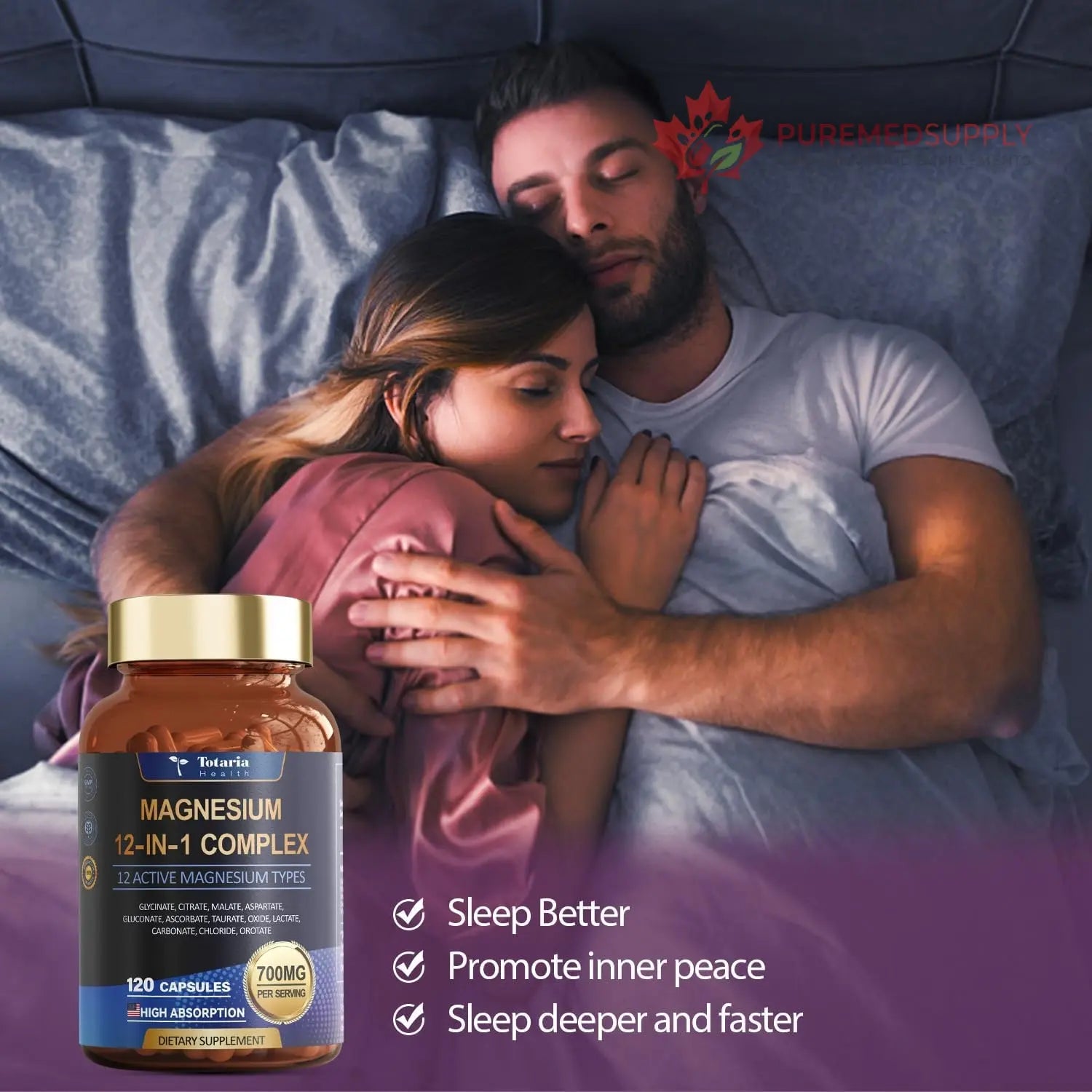 Totaria Magnesium Complex 700mg 12 in 1 Magnesium Supplement with Glycinate Citrate Malate Oxide Taurate Aspartate Orotate Magnesium Relaxation,Muscle,Heart Support, Vegan 120 Capsules Totaria buy supplements canada