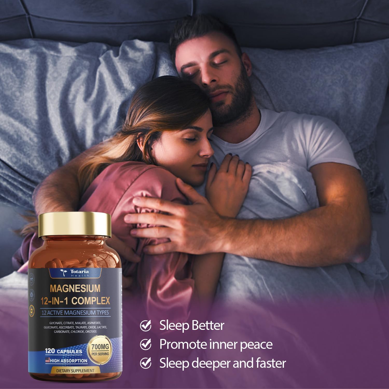Totaria Magnesium Complex 700mg 12 in 1 Magnesium Supplement with Glycinate Citrate Malate Oxide Taurate Aspartate Orotate Magnesium Relaxation Totaria buy supplements canada