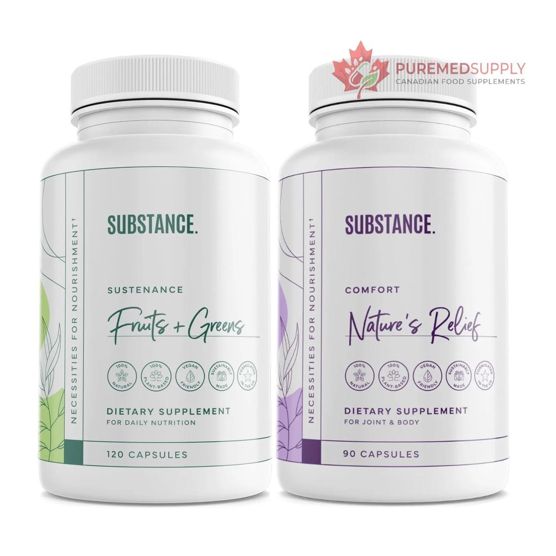 SUBSTANCE. - Ultimate Wellness Bundle | Daily Superfood Nutrition & Joint Support | Greens, Fruits & Veggies + Nature’s Relief | Boost Energy, Mental Clarity & Mobility | Vegan, Non-GMO (30 Servings) SUBSTANCE. buy supplements canada