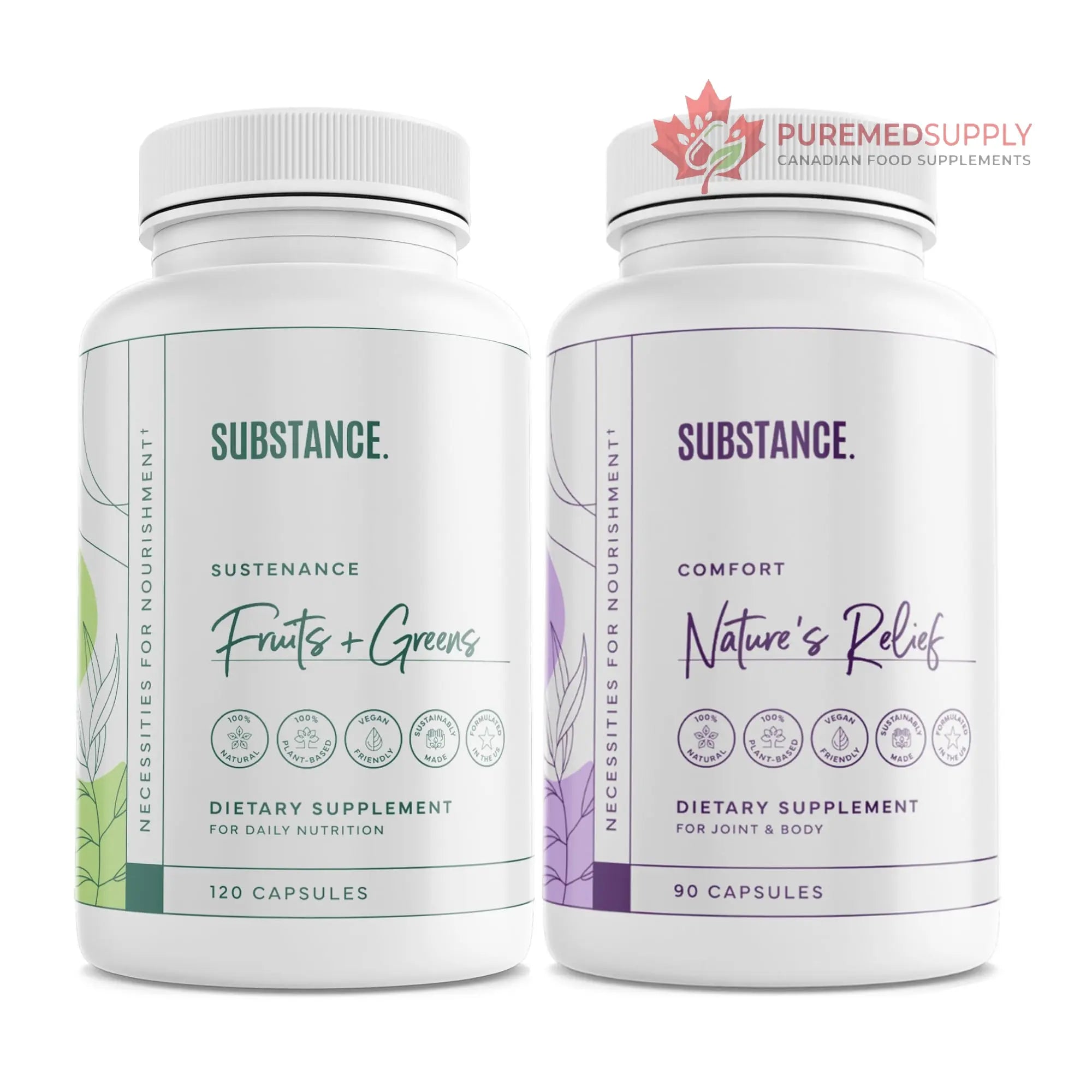 SUBSTANCE. - Ultimate Wellness Bundle | Daily Superfood Nutrition & Joint Support | Greens, Fruits & Veggies + Nature’s Relief | Boost Energy, Mental Clarity & Mobility | Vegan, Non-GMO (30 Servings) SUBSTANCE. buy supplements canada