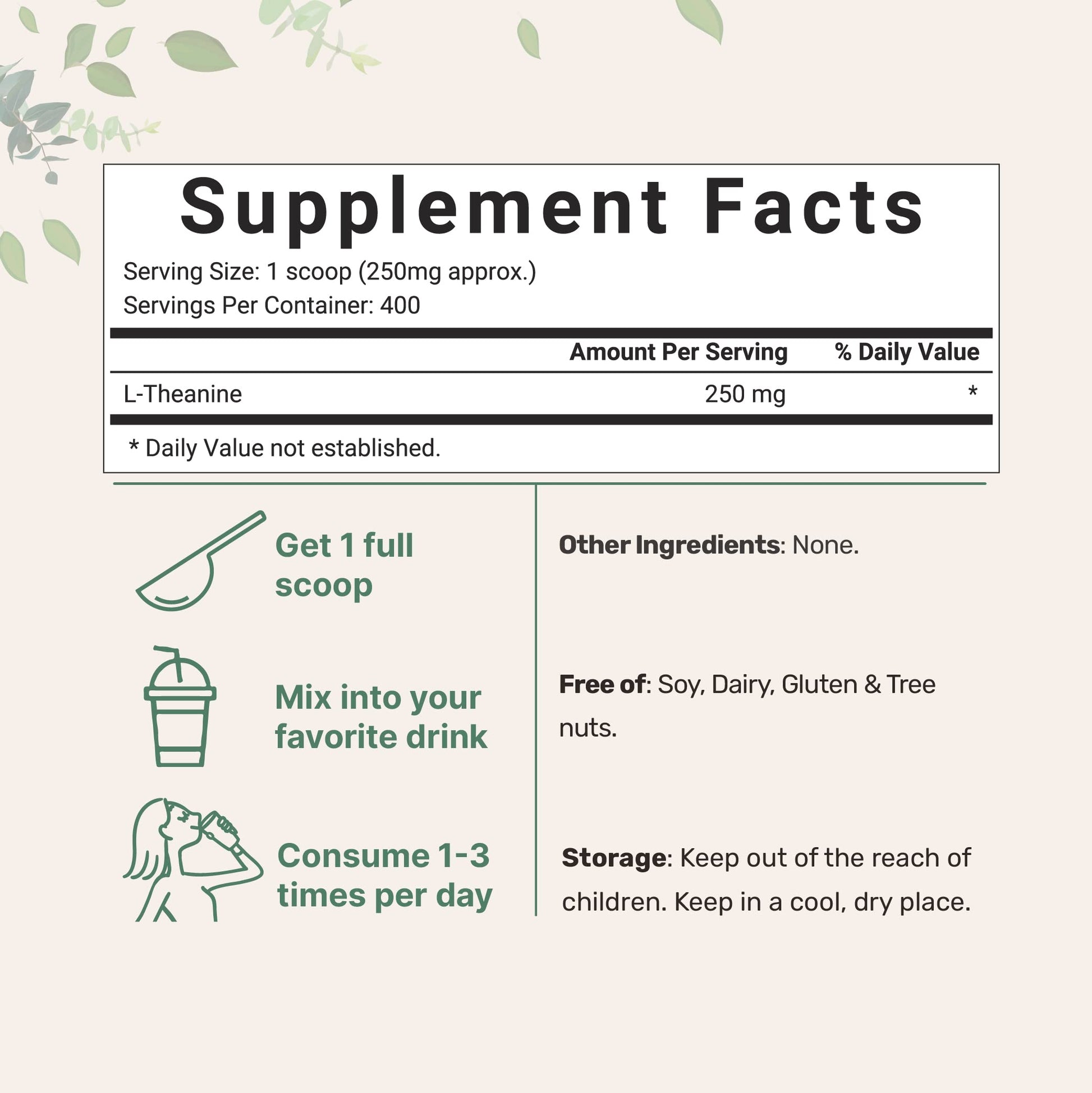 Pure L-Theanine Powder, 100 Grams (1 Year Supply), Filler Free, No GMOs and Vegan Micro Ingredients buy supplements canada