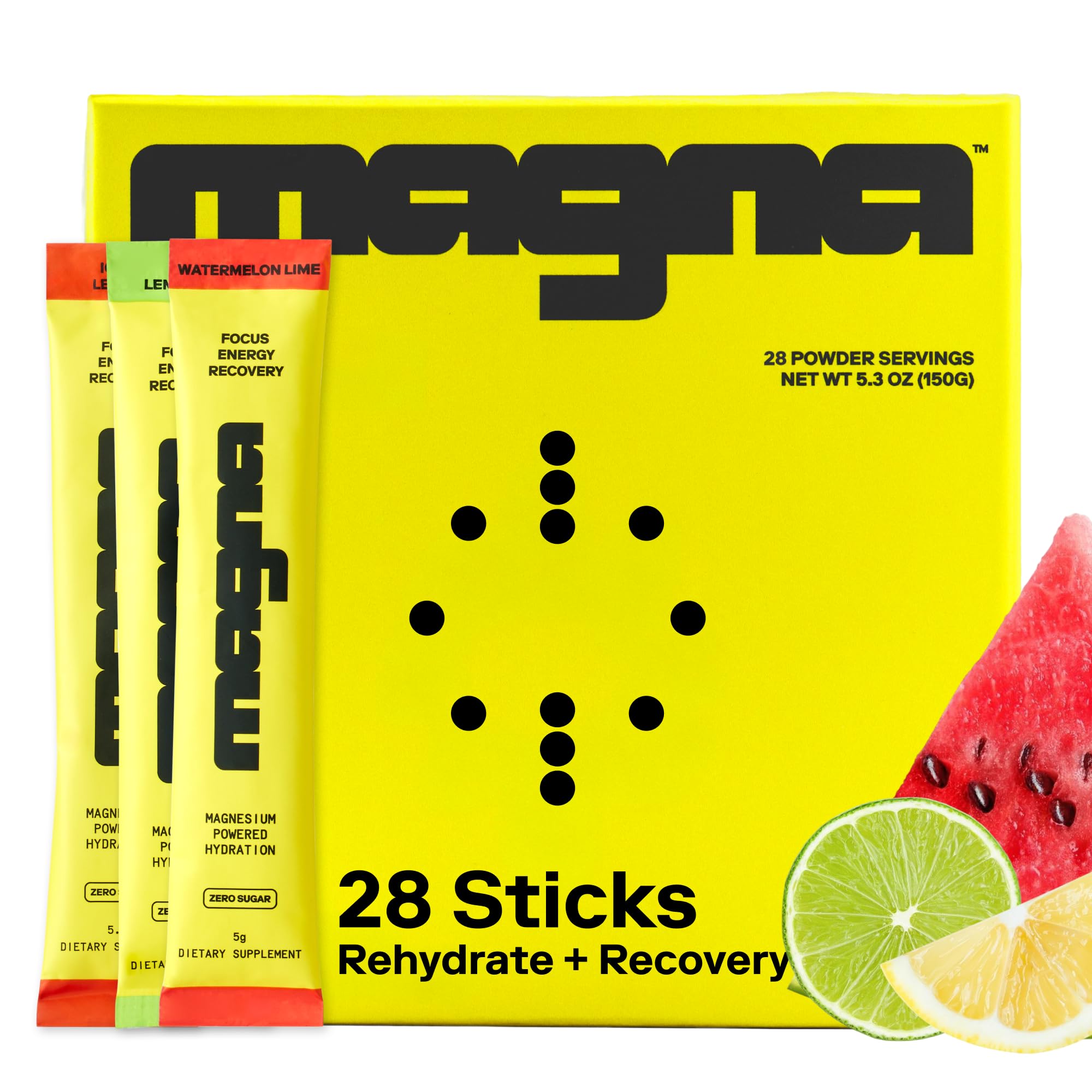MAGNA Electrolytes Powder Drink Mix for Hydration, Energy & Focus Support with Magnesium L Threonate (28 Servings, Variety) Magna buy supplements canada