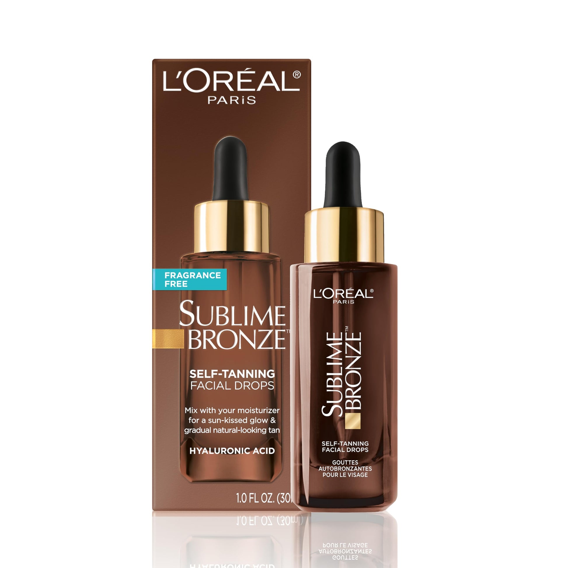 L'Oreal Paris Sublime Bronze Self Tanning Facial Drops with Hyaluronic Acid, Gradual Tan, Fragrance-Free, 1 fl. Oz L'Oreal Paris buy supplements canada