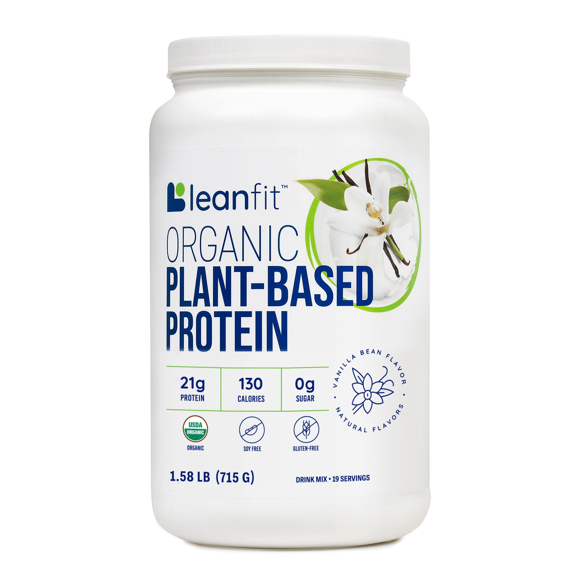 LeanFit Organic Plant-Based Protein, Natural Vanilla Flavor, 21g Vegan Protein, 19 Servings LeanFit buy supplements canada