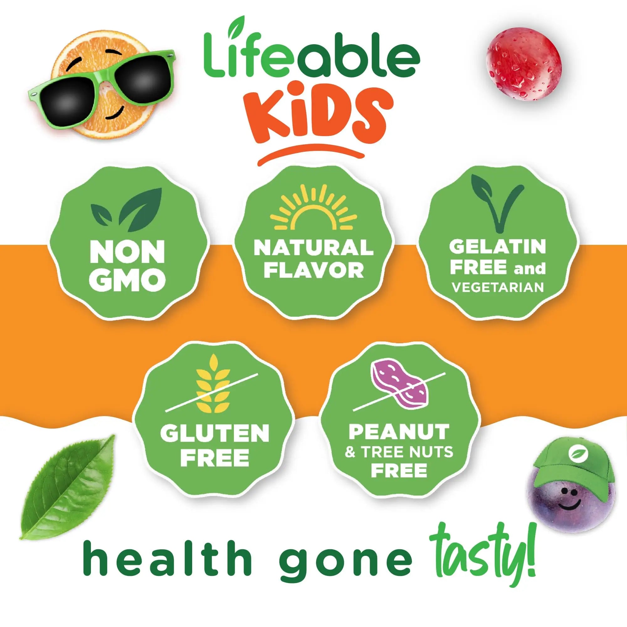 Lifeable Kids Multivitamin Gummies | Great Tasting Multivitamin for Kids | with Vitamins A, C, D, E, B6, B12, Zinc, Biotin Lifeable buy supplements canada