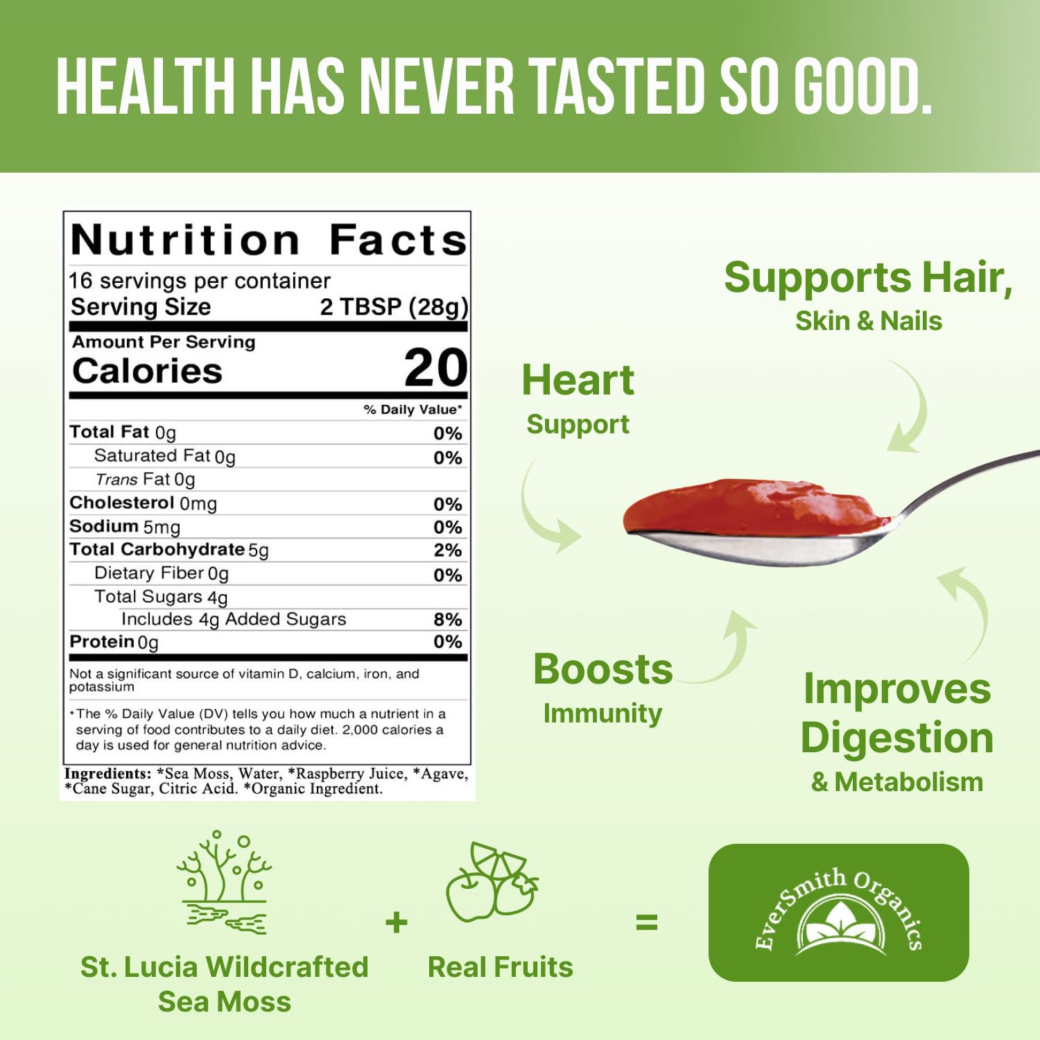 EverSmith Organics - Wildcrafted Irish Sea Moss Gel | Made in USA | Rich in Vitamins EverSmith Organics buy supplements canada