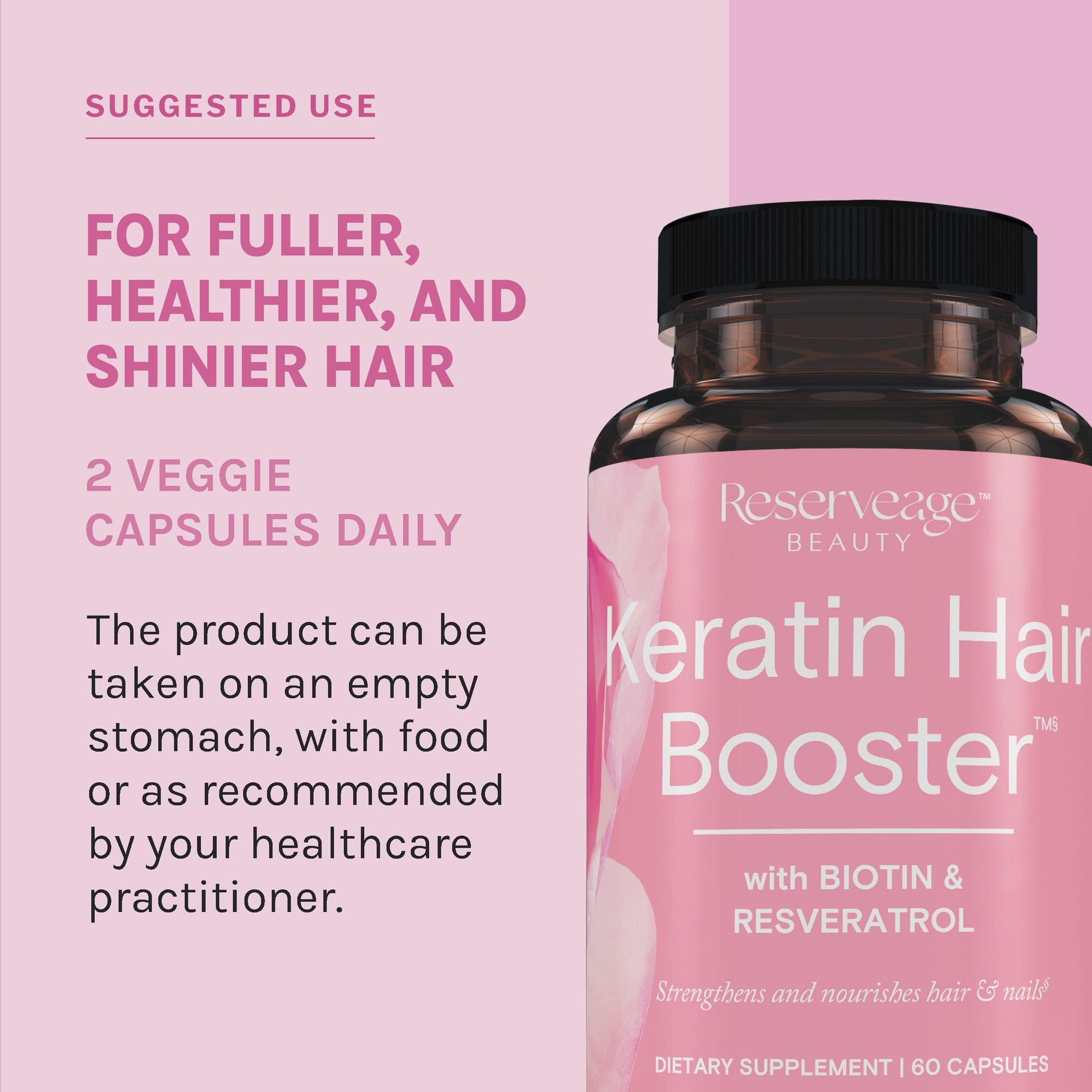 Reserveage Ultra Collagen Booster & Keratin Hair Booster - Features Dermaval, Biotin & Resveratrol - Support Hair & Skin - 60 Ultra Collagen Capsules, 60 Keratin Capsules Reserveage Nutrition buy supplements canada