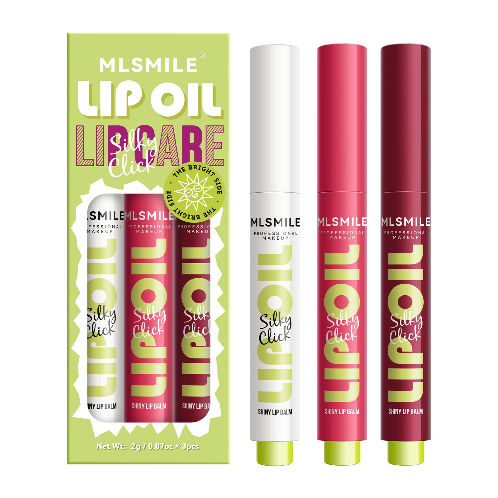 MLSMILE 3 Colors Fat Lip Oil Click Slick,Press Lipstick Set,Moisturizing Lip Balm,High Pigment Glow Lip Oil,Long-lasting,Pigmented Vegan,Lightweight and Glossy Lip Plumper with Coconut Oil-Set A MLSMILE buy supplements canada