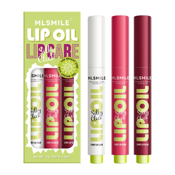 MLSMILE 3 Colors Fat Lip Oil Click Slick,Press Lipstick Set,Moisturizing Lip Balm,High Pigment Glow Lip Oil,Long-lasting,Pigmented Vegan,Lightweight and Glossy Lip Plumper with Coconut Oil-Set A MLSMILE buy supplements canada