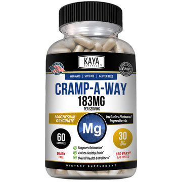 Kaya Naturals Cramp-A-Way Magnesium Glycinate 183mg (60 Count (Pack of 1) Kaya Naturals buy supplements canada
