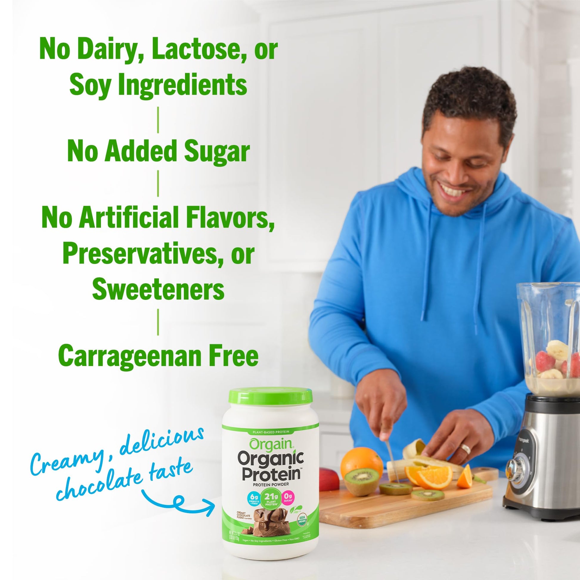 Orgain Organic Vegan Protein Powder, Creamy Chocolate Fudge - 21g Plant Based Protein Orgain buy supplements canada