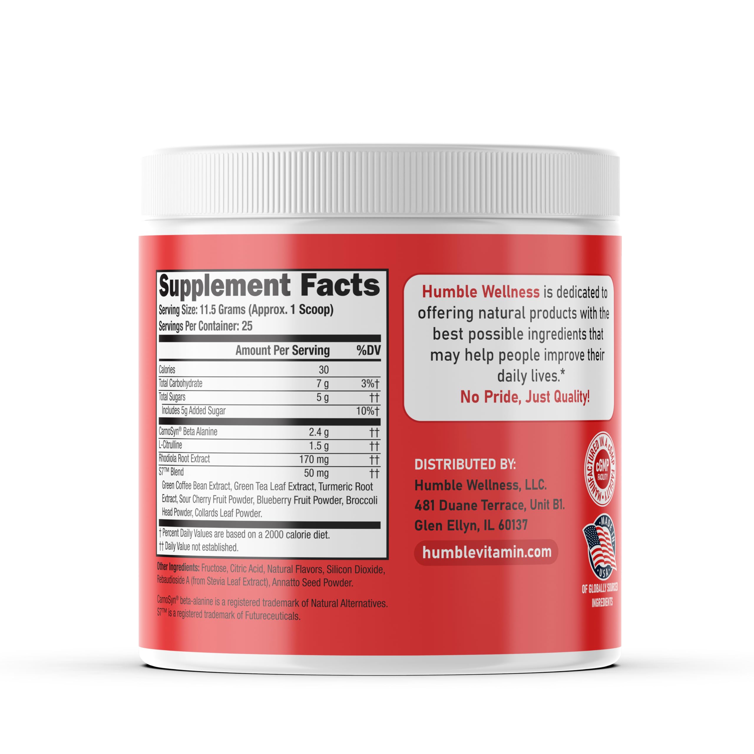Humble Wellness Pre-Workout: Increase Focus, Decrease Mental Fatigue, Supports Nitric Humble Wellness buy supplements canada