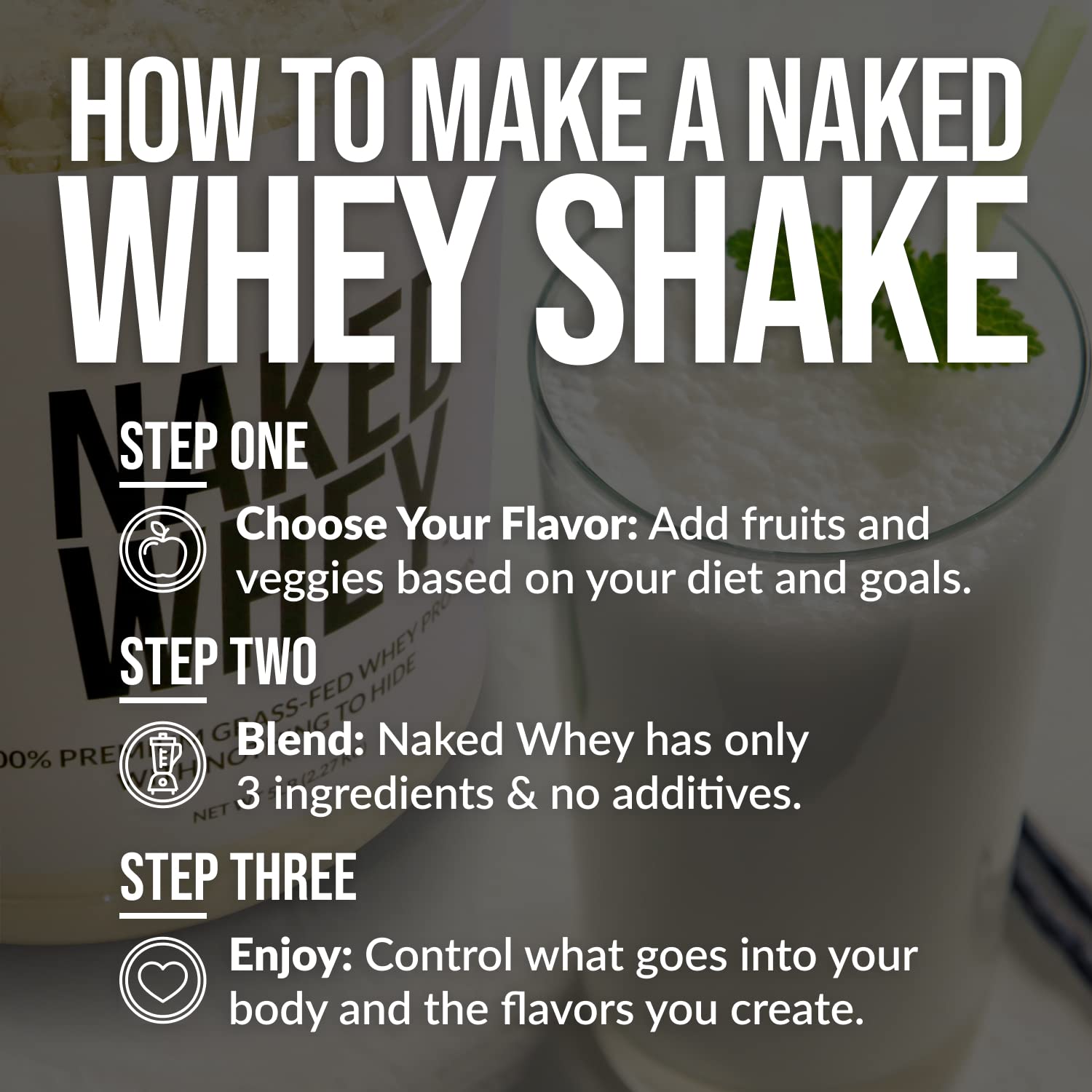 NAKED Nutrition Whey Vanilla Protein - All Natural Grass Fed Whey Protein Powder NAKED buy supplements canada