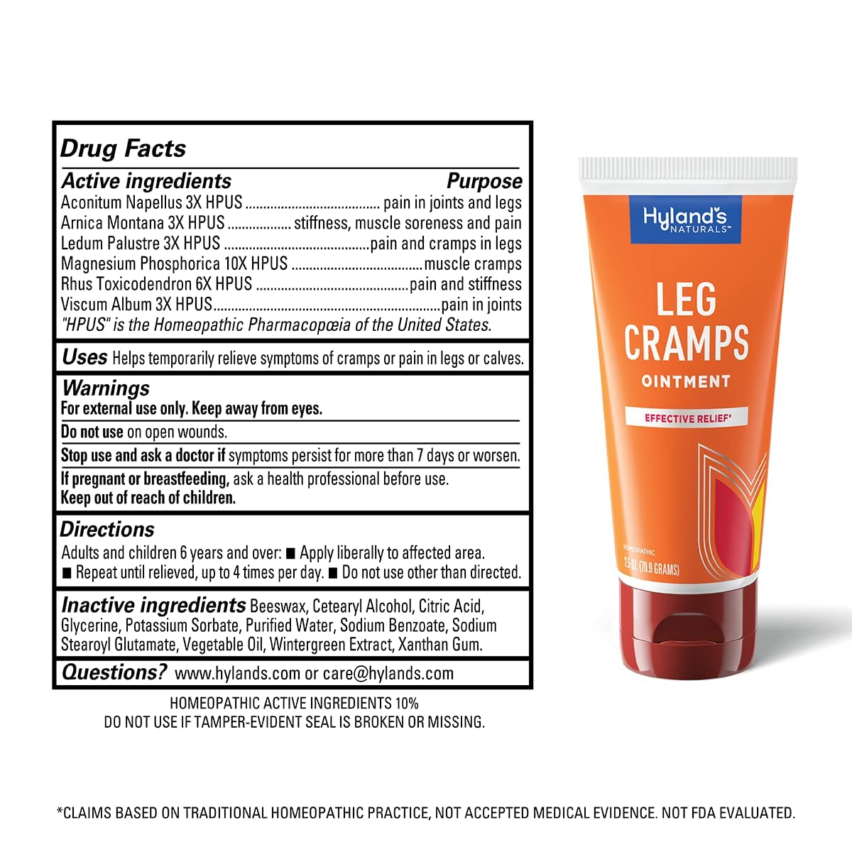 Bundle of Hyland's Leg Cramps Ointment, Arnica Pain Relief Gel, Natural Relief of Calf, Leg and Foot Cramp, 2.5 oz and Leg Cramp Tablets, 100 Count Hyland's buy supplements canada